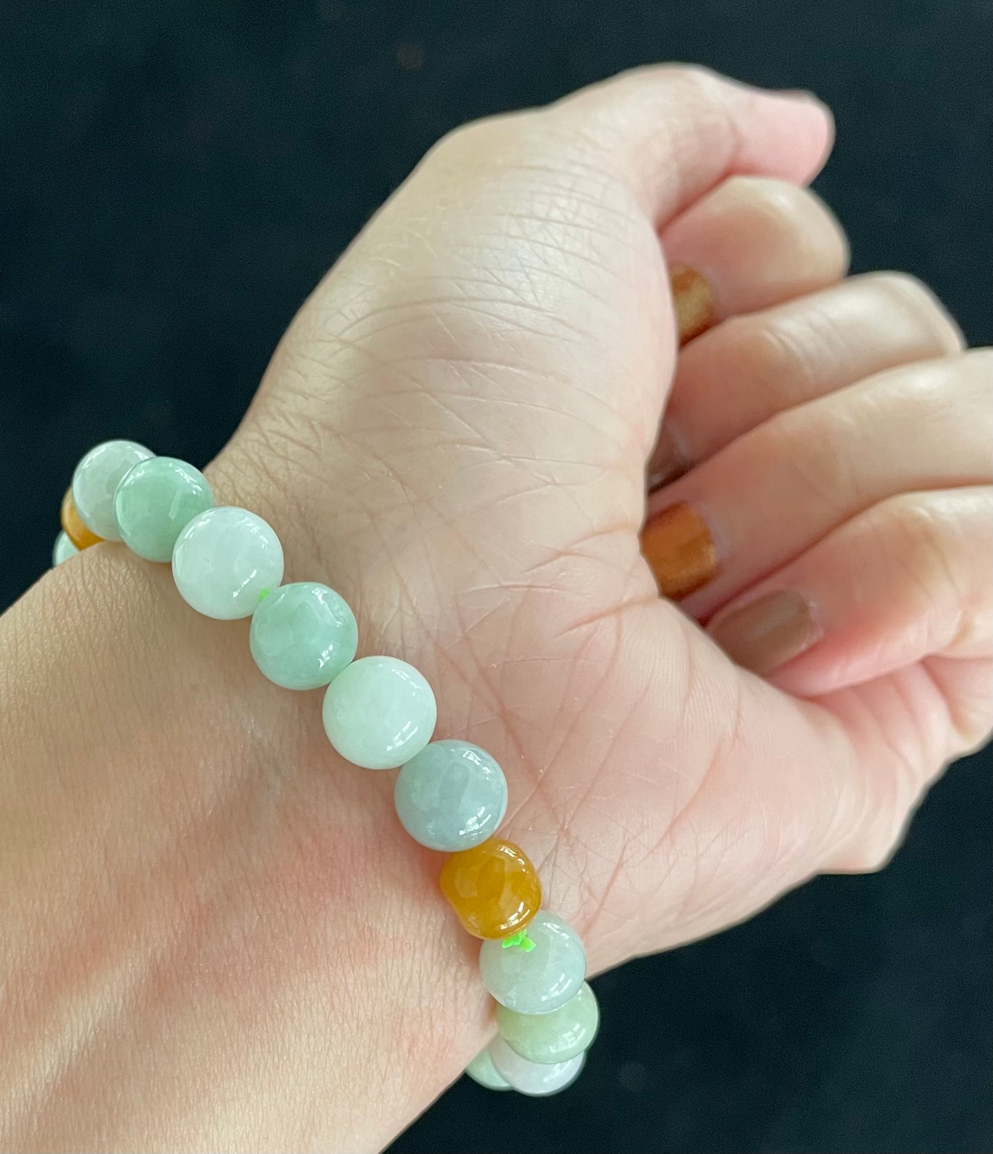 100% Untreated Certified Genuine Type A Burmese Jadeite, Round Jadeite Jade Beads Bracelet, Grade A Jadeite, Burma Jadeite
