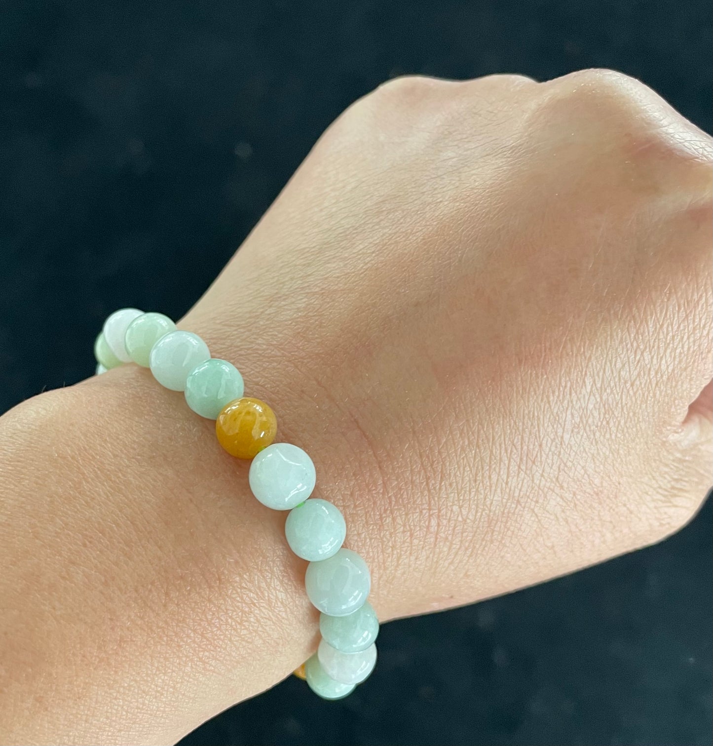 100% Untreated Certified Genuine Type A Burmese Jadeite, Round Jadeite Jade Beads Bracelet, Grade A Jadeite, Burma Jadeite