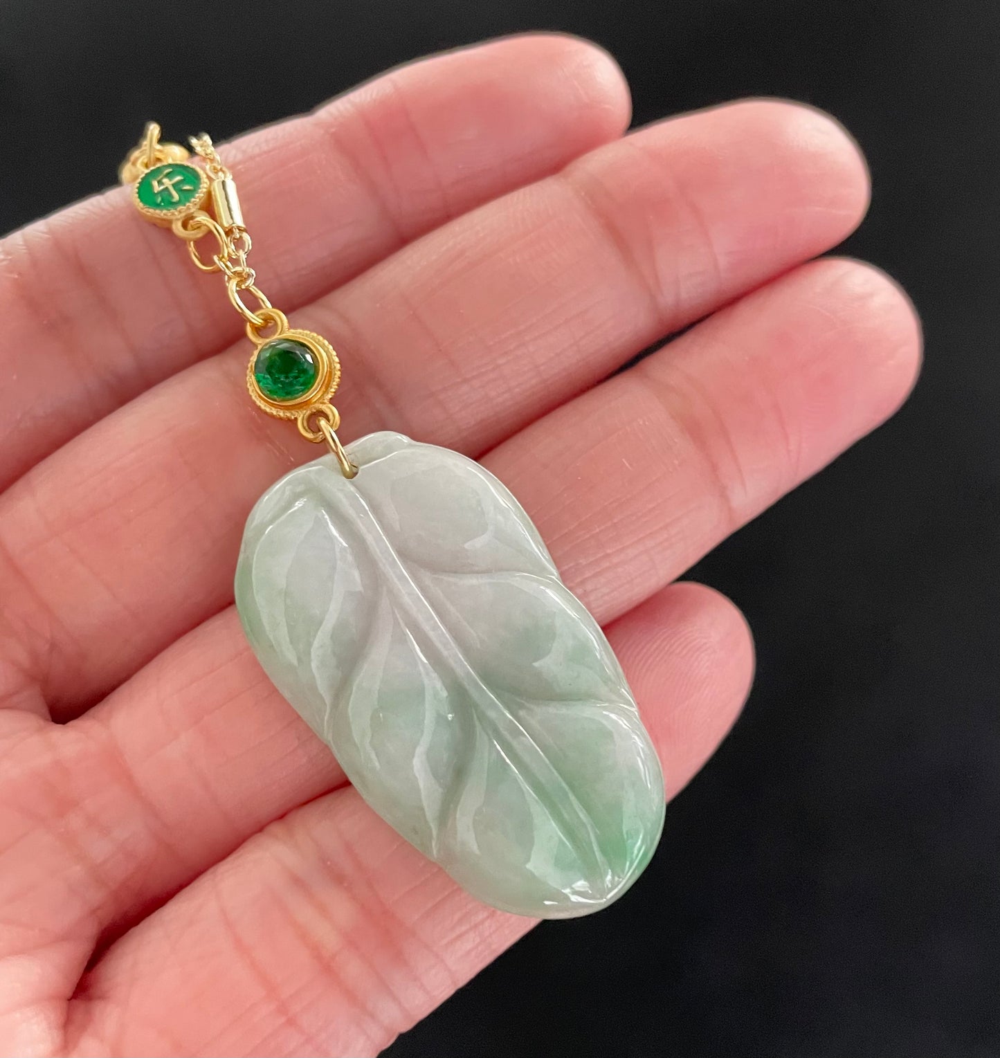 Green Jadeite, 100% Untreated Certified Genuine Type A Burmese Jadeite, Leaf Jadeite Jade Pendant Necklace, Grade A Jadeite, Burma Jadeite