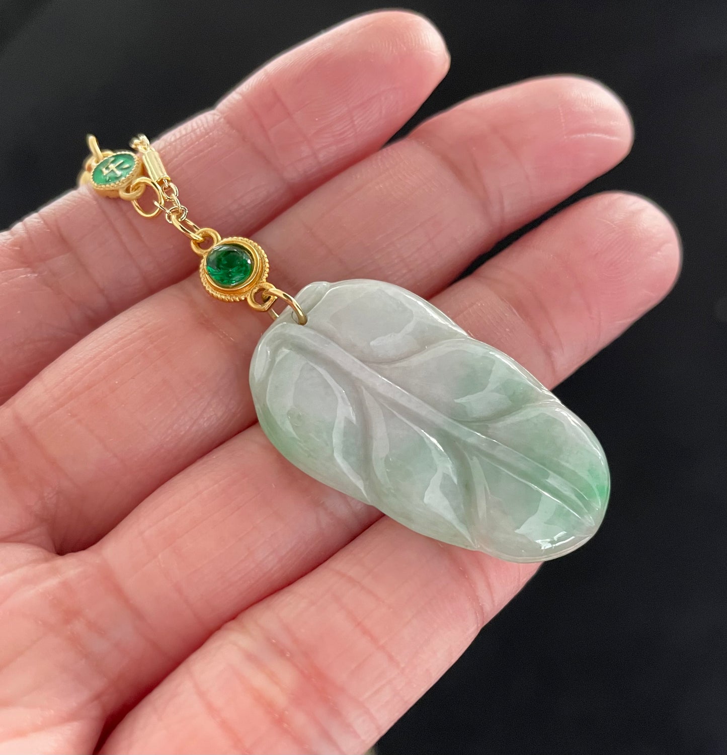 Green Jadeite, 100% Untreated Certified Genuine Type A Burmese Jadeite, Leaf Jadeite Jade Pendant Necklace, Grade A Jadeite, Burma Jadeite