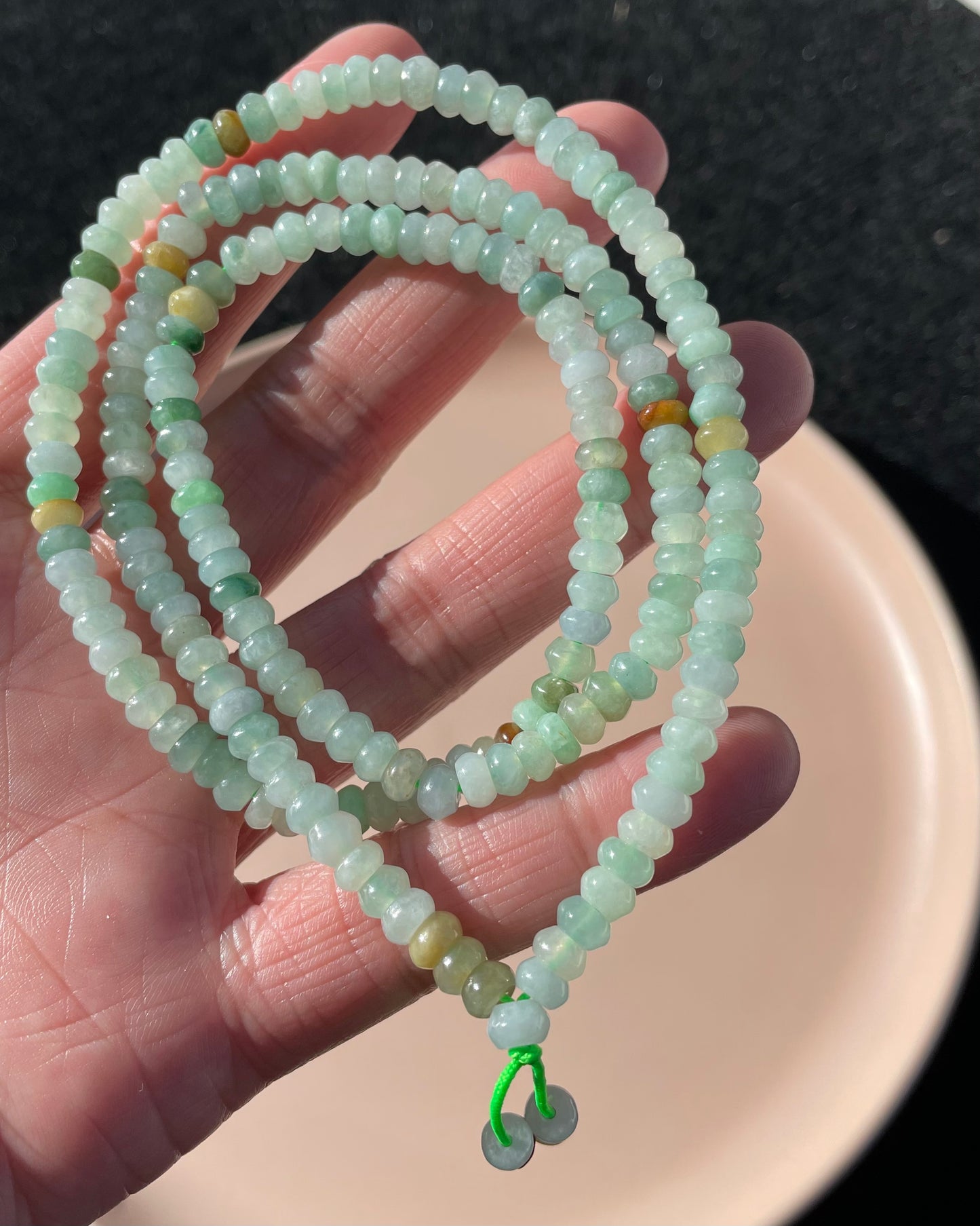 Icy Jadeite, 100% Untreated Certified Genuine Type A Burmese Jadeite, Abacus Jadeite Jade Beads Necklace/Bracelet, Grade A Jadeite, Burma Jadeite