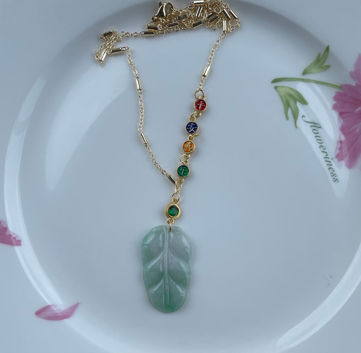 Green Jadeite, 100% Untreated Certified Genuine Type A Burmese Jadeite, Leaf Jadeite Jade Pendant Necklace, Grade A Jadeite, Burma Jadeite
