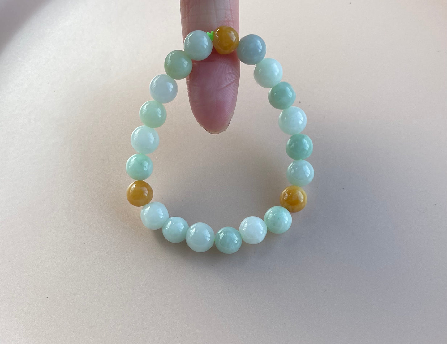 100% Untreated Certified Genuine Type A Burmese Jadeite, Round Jadeite Jade Beads Bracelet, Grade A Jadeite, Burma Jadeite