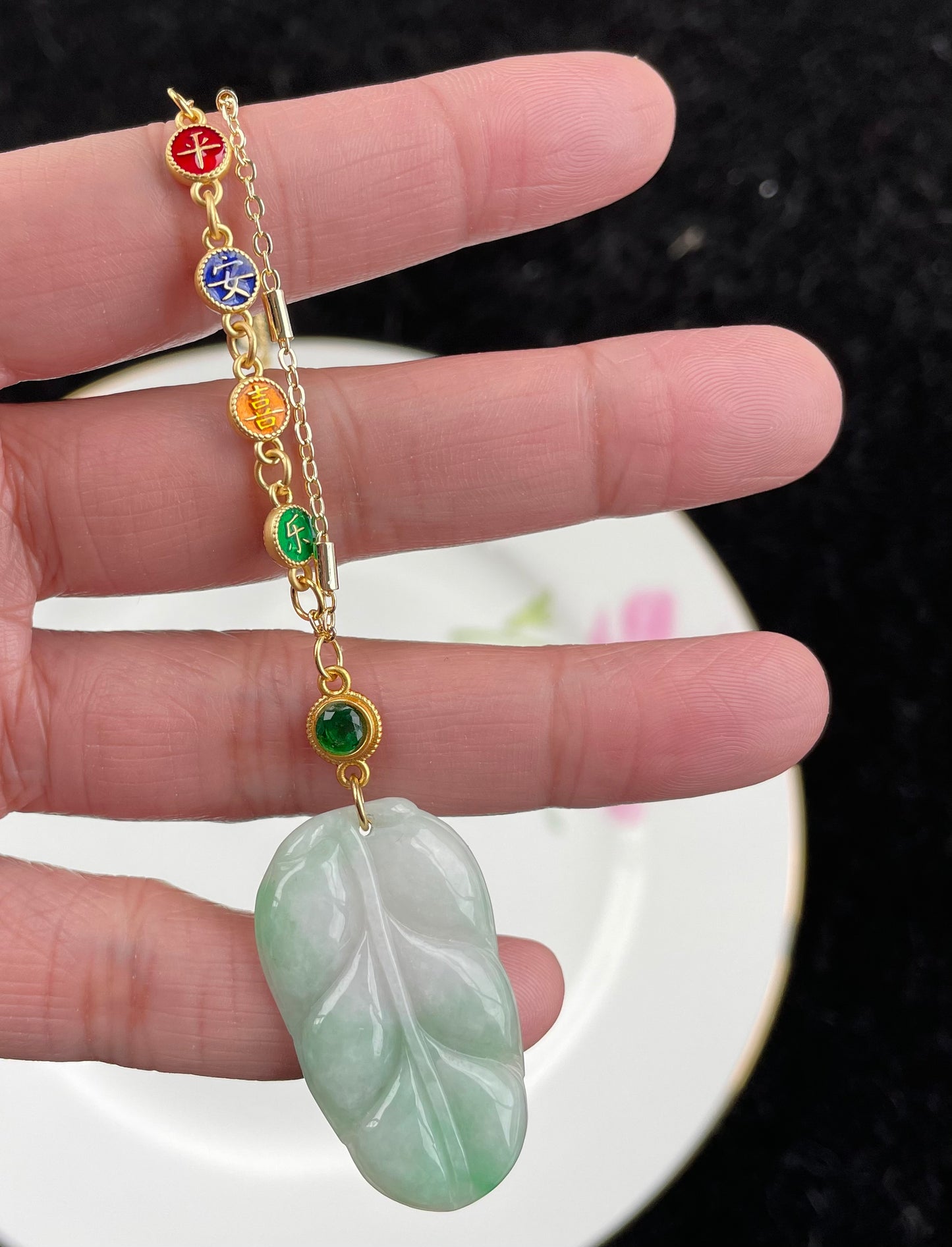 Green Jadeite, 100% Untreated Certified Genuine Type A Burmese Jadeite, Leaf Jadeite Jade Pendant Necklace, Grade A Jadeite, Burma Jadeite