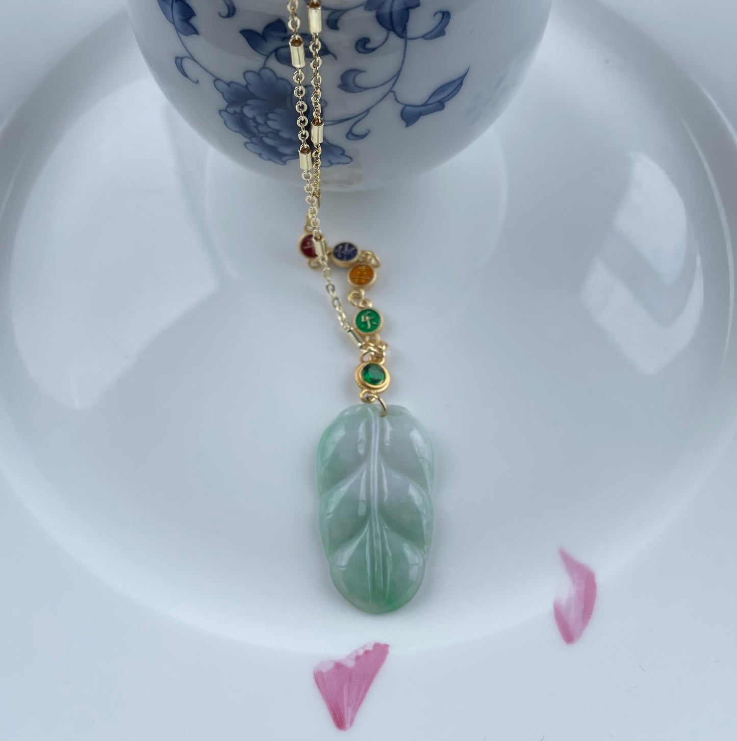 Green Jadeite, 100% Untreated Certified Genuine Type A Burmese Jadeite, Leaf Jadeite Jade Pendant Necklace, Grade A Jadeite, Burma Jadeite