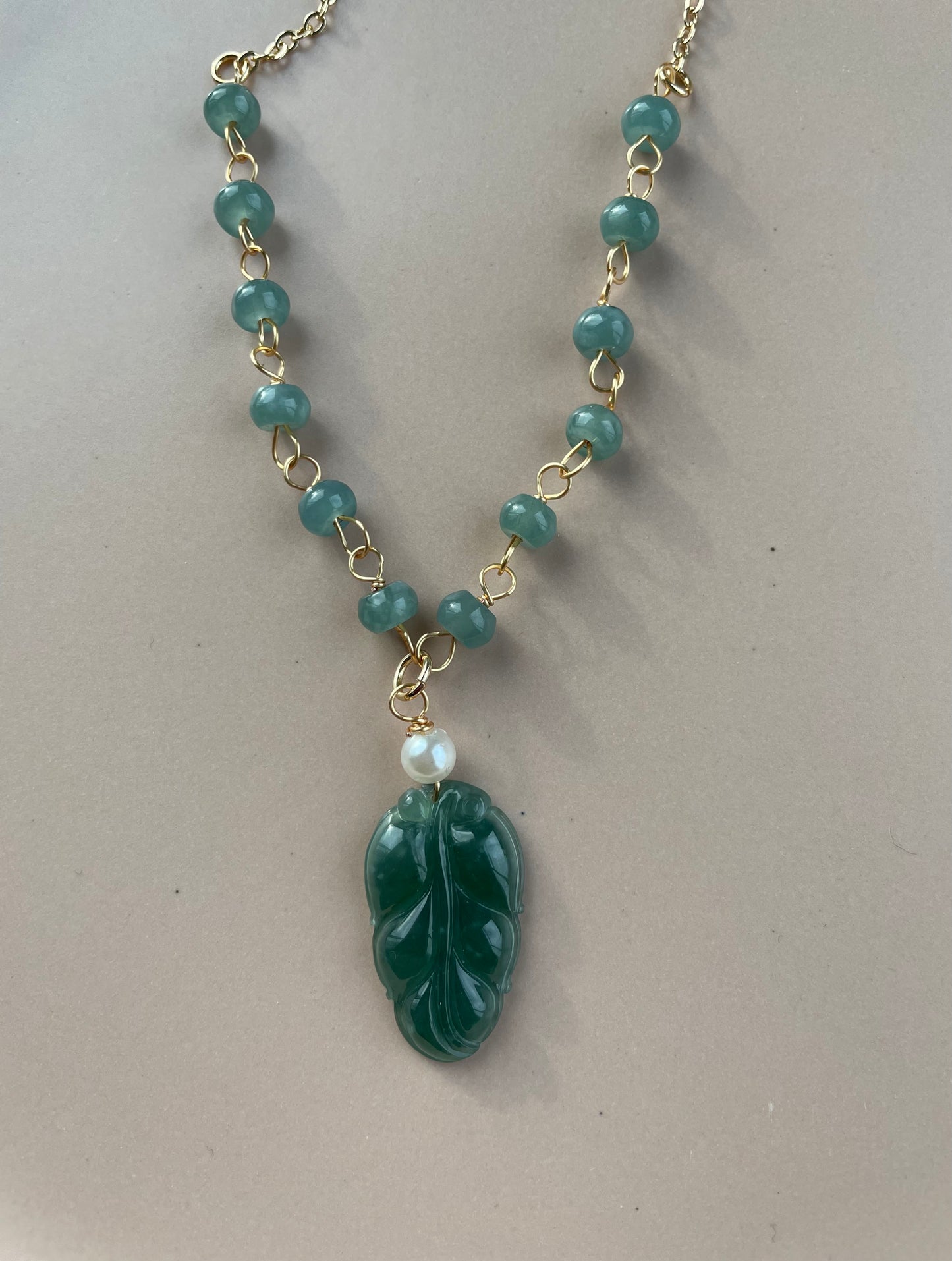 Icy Green Jadeite, 100% Untreated Certified Genuine Type A Guatemala Jadeite, Leaf Jadeite Jade Pendant Necklace, Grade A Jadeite, Guatemala Jadeite