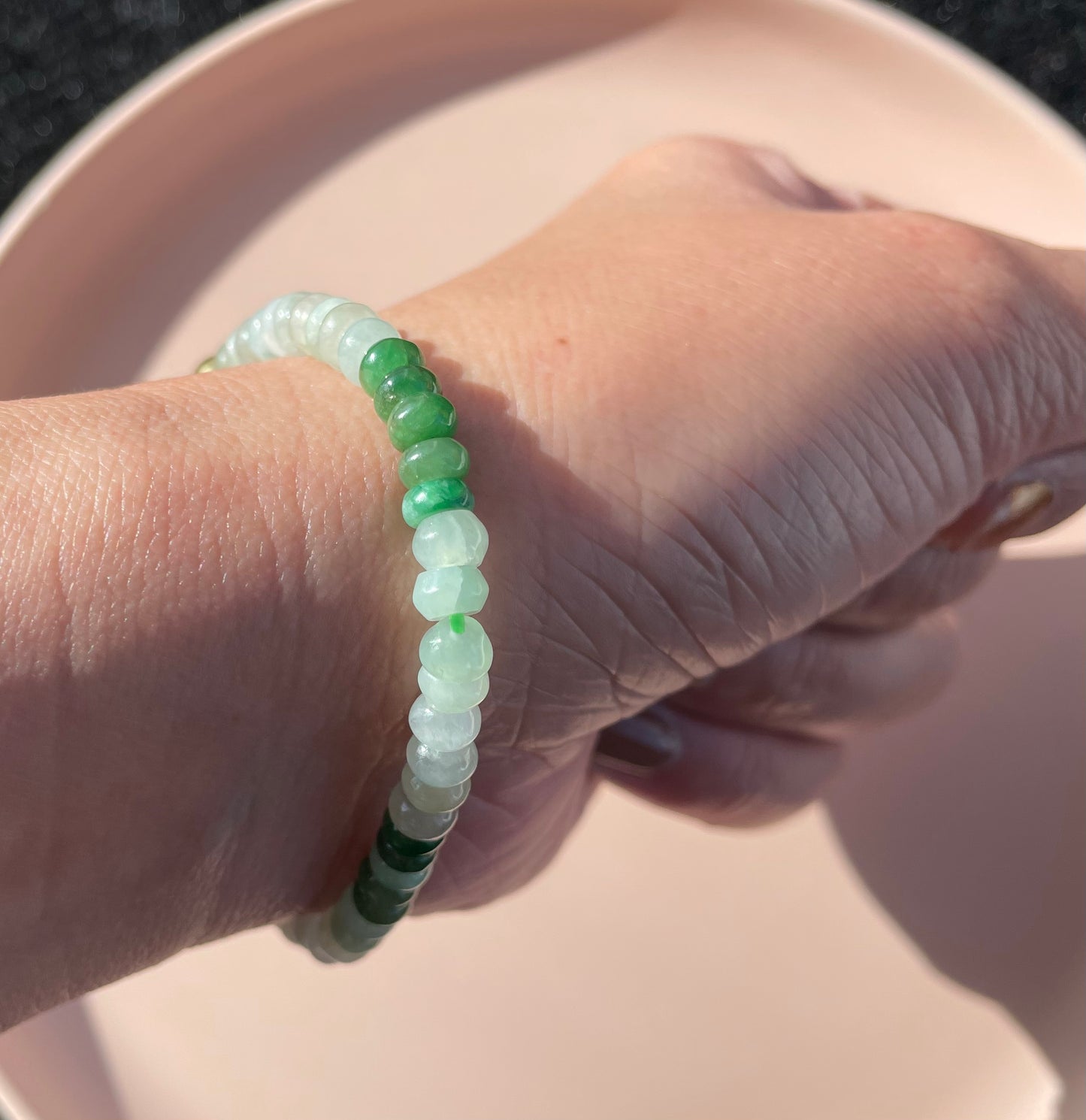 Icy Jadeite, 100% Untreated Certified Genuine Type A Burmese Jadeite, Abacus Jadeite Jade Beads Bracelet, Grade A Jadeite, Burma Jadeite