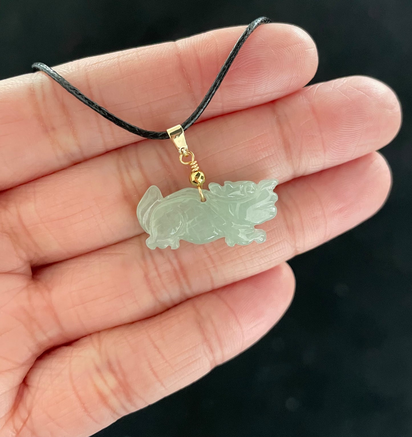 Icy Green Jadeite, 100% Untreated Certified Genuine Type A Burmese Jadeite, Qilin Jadeite Jade Pendant Necklace, Grade A Jadeite, Burma Jadeite