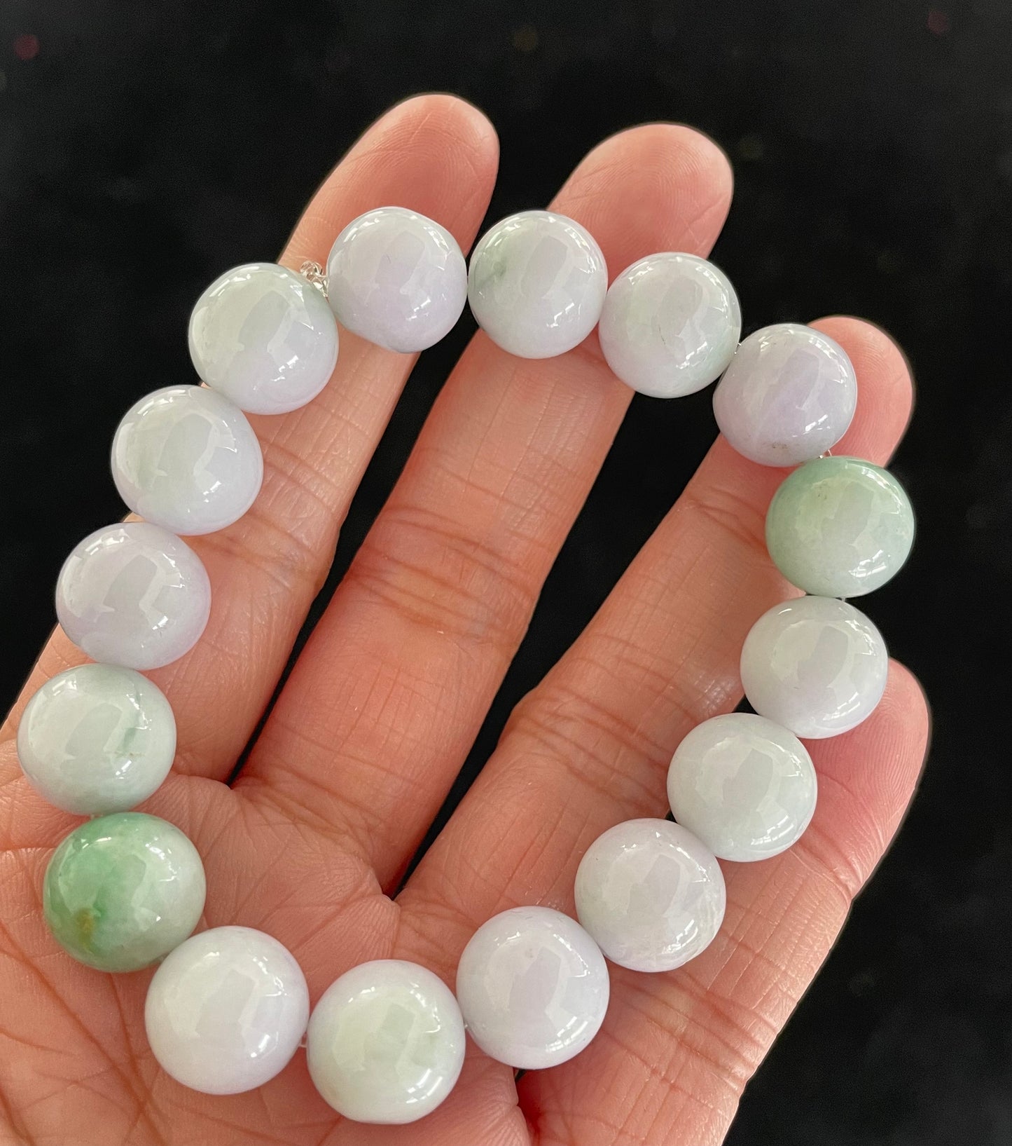 100% Untreated Certified Genuine Type A Burmese Jadeite, Round Jadeite Jade Beads Bracelet, Grade A Jadeite, Burma Jadeite