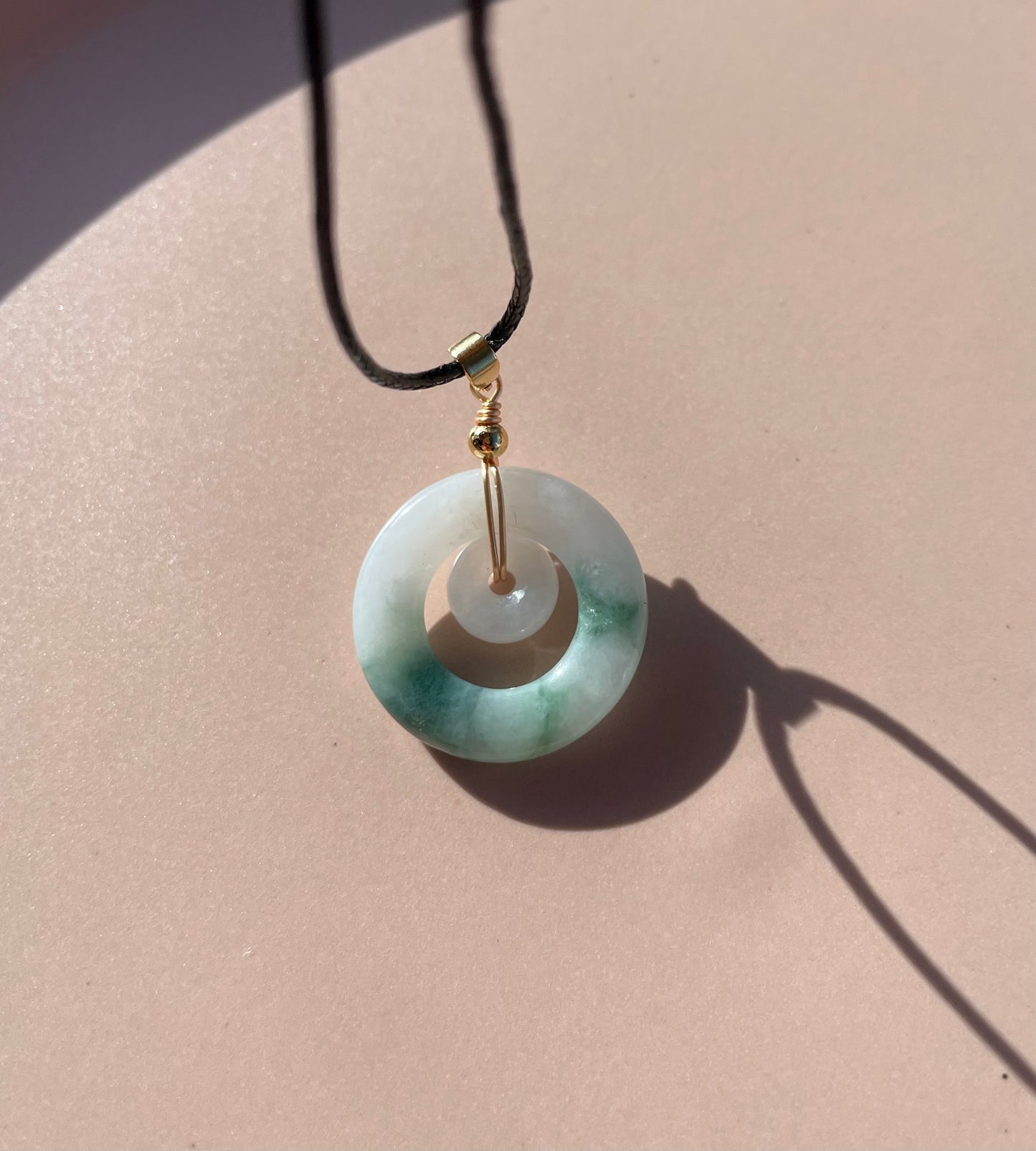 Jadeite Floating Green, 100% Untreated Certified Genuine Type A Burmese Jadeite, Child and Mother Ring Pendant Necklace Jadeite, Grade A Jadeite, Burma Jadeite