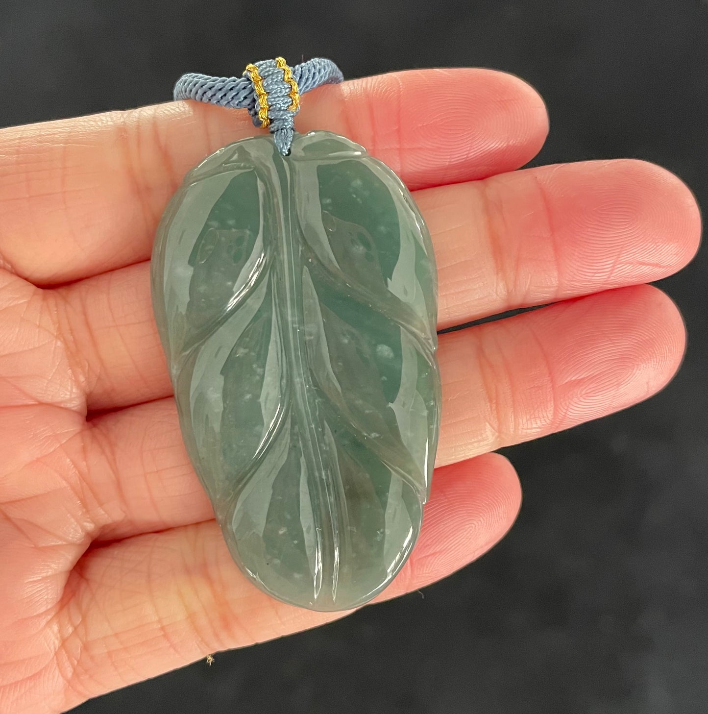 Blue-green Jadeite, 100% Untreated Certified Genuine Type A Guatemala Jadeite, Leaf Jadeite Jade Pendant Necklace, Grade A Jadeite, Guatemala Jadeite