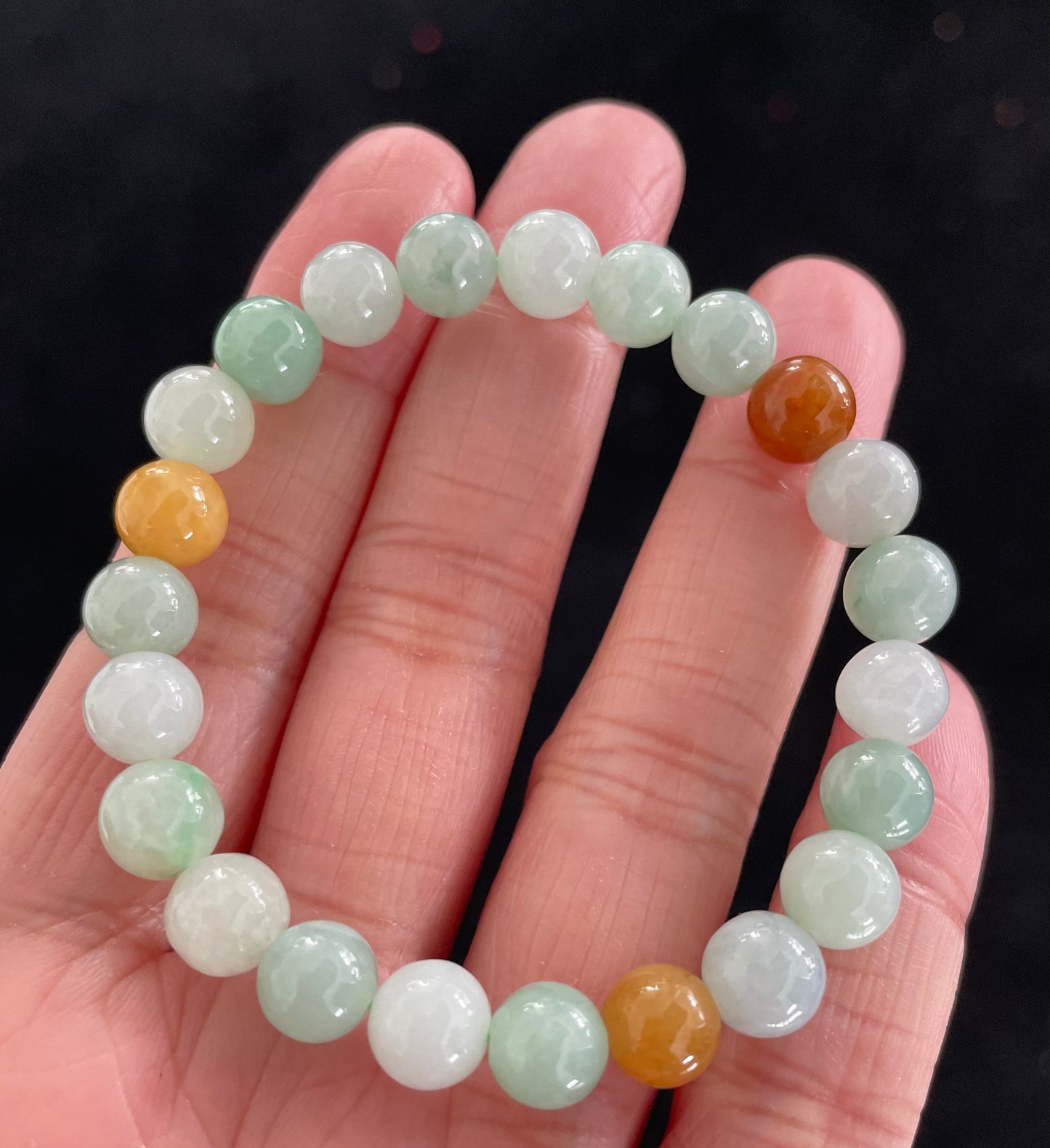 100% Untreated Certified Genuine Type A Burmese Jadeite, Round Jadeite Jade Beads Bracelet, Grade A Jadeite, Burma Jadeite