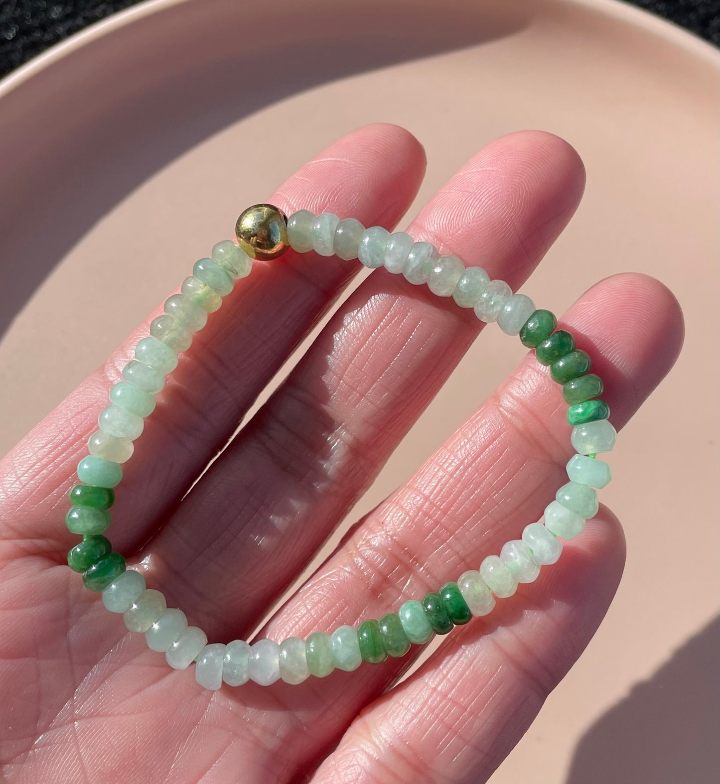 Icy Jadeite, 100% Untreated Certified Genuine Type A Burmese Jadeite, Abacus Jadeite Jade Beads Bracelet, Grade A Jadeite, Burma Jadeite