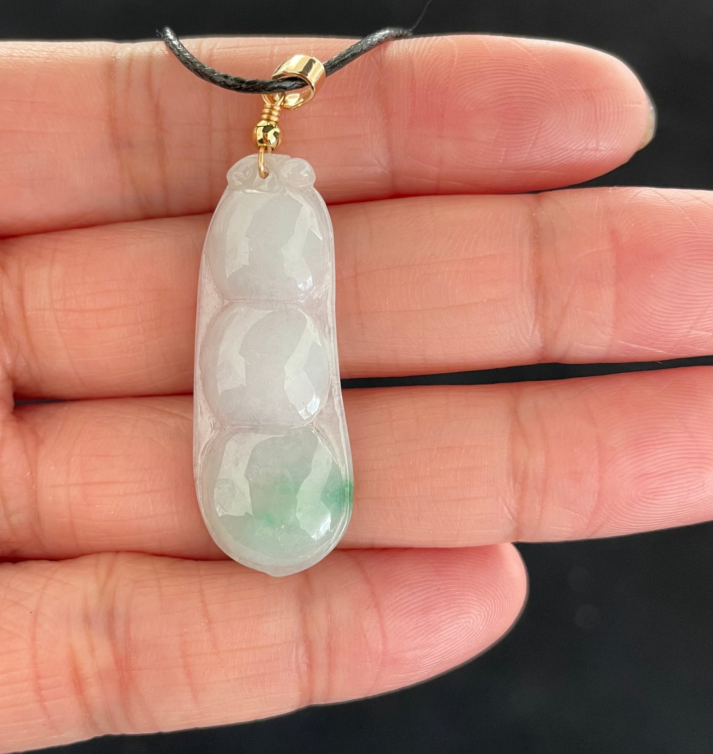 Milky Jadeite Floating Green, 100% Untreated Certified Genuine Type A Burmese Jadeite, Lucky Bean Jadeite Jade Pendant Necklace, Grade A Jadeite, Burma Jadeite
