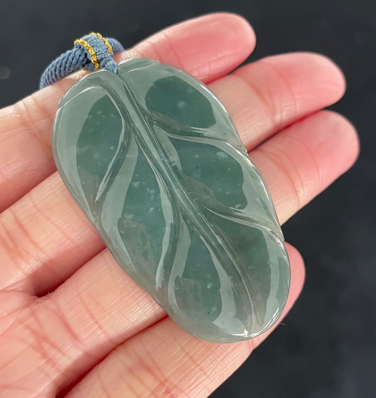 Blue-green Jadeite, 100% Untreated Certified Genuine Type A Guatemala Jadeite, Leaf Jadeite Jade Pendant Necklace, Grade A Jadeite, Guatemala Jadeite