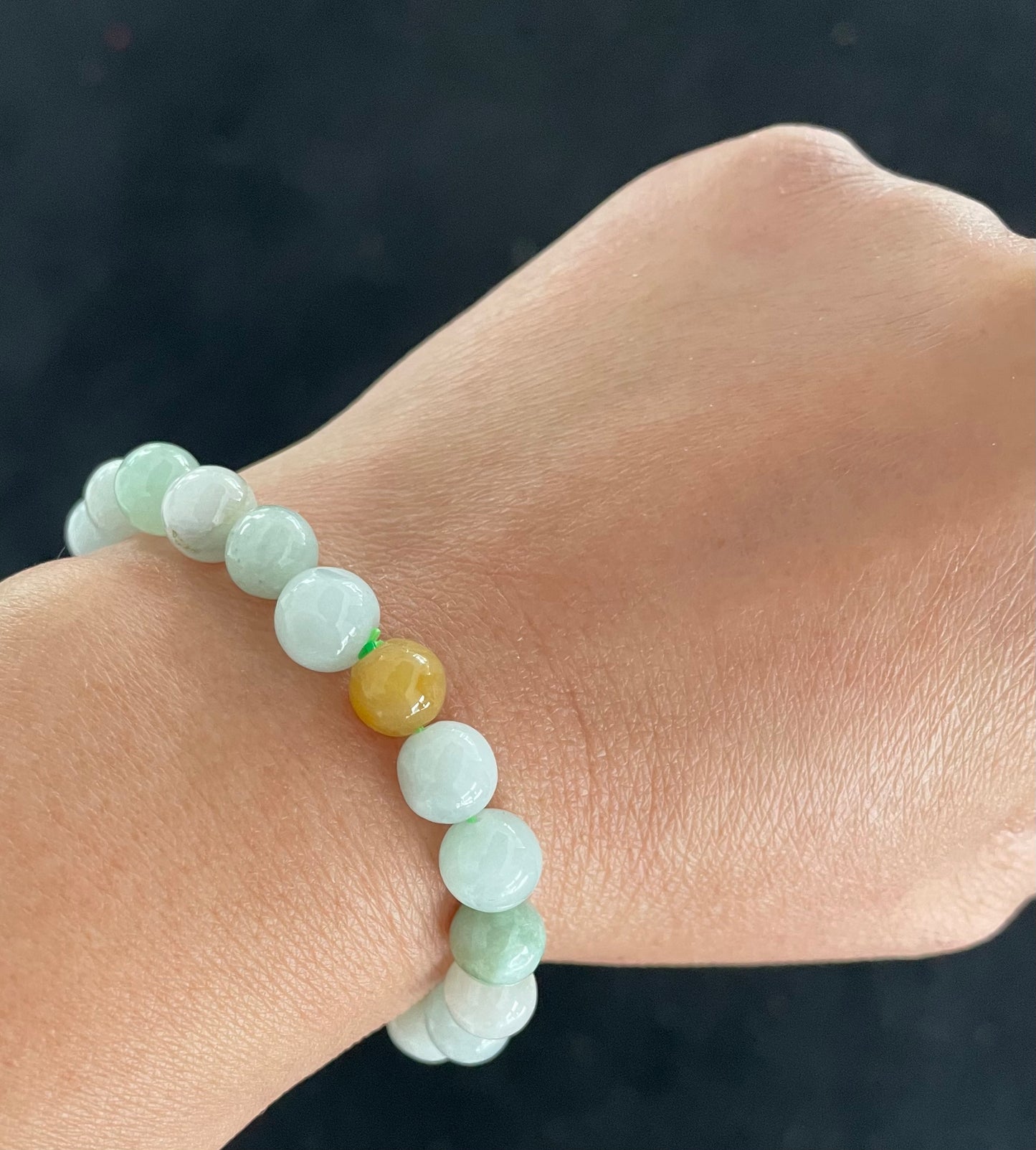 100% Untreated Certified Genuine Type A Burmese Jadeite, Round Jadeite Jade Beads Bracelet, Grade A Jadeite, Burma Jadeite