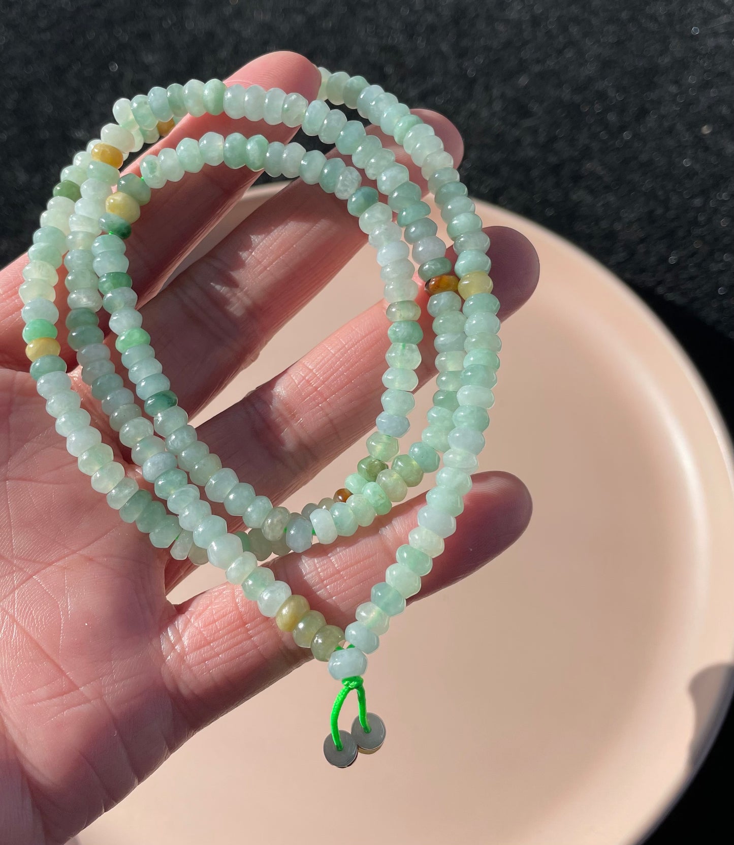 Icy Jadeite, 100% Untreated Certified Genuine Type A Burmese Jadeite, Abacus Jadeite Jade Beads Necklace/Bracelet, Grade A Jadeite, Burma Jadeite