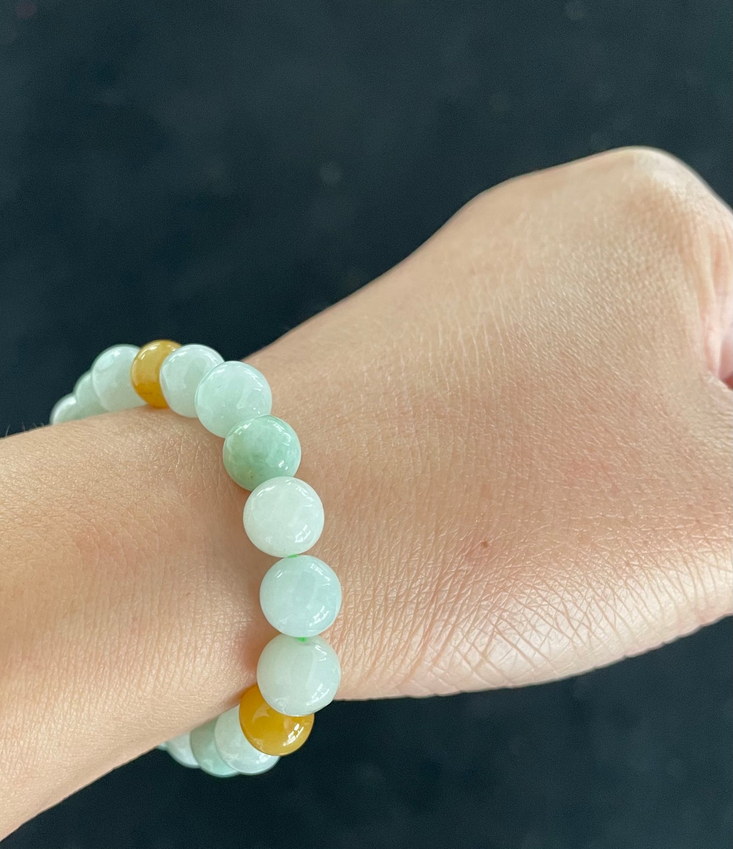 100% Untreated Certified Genuine Type A Burmese Jadeite, Round Jadeite Jade Beads Bracelet, Grade A Jadeite, Burma Jadeite