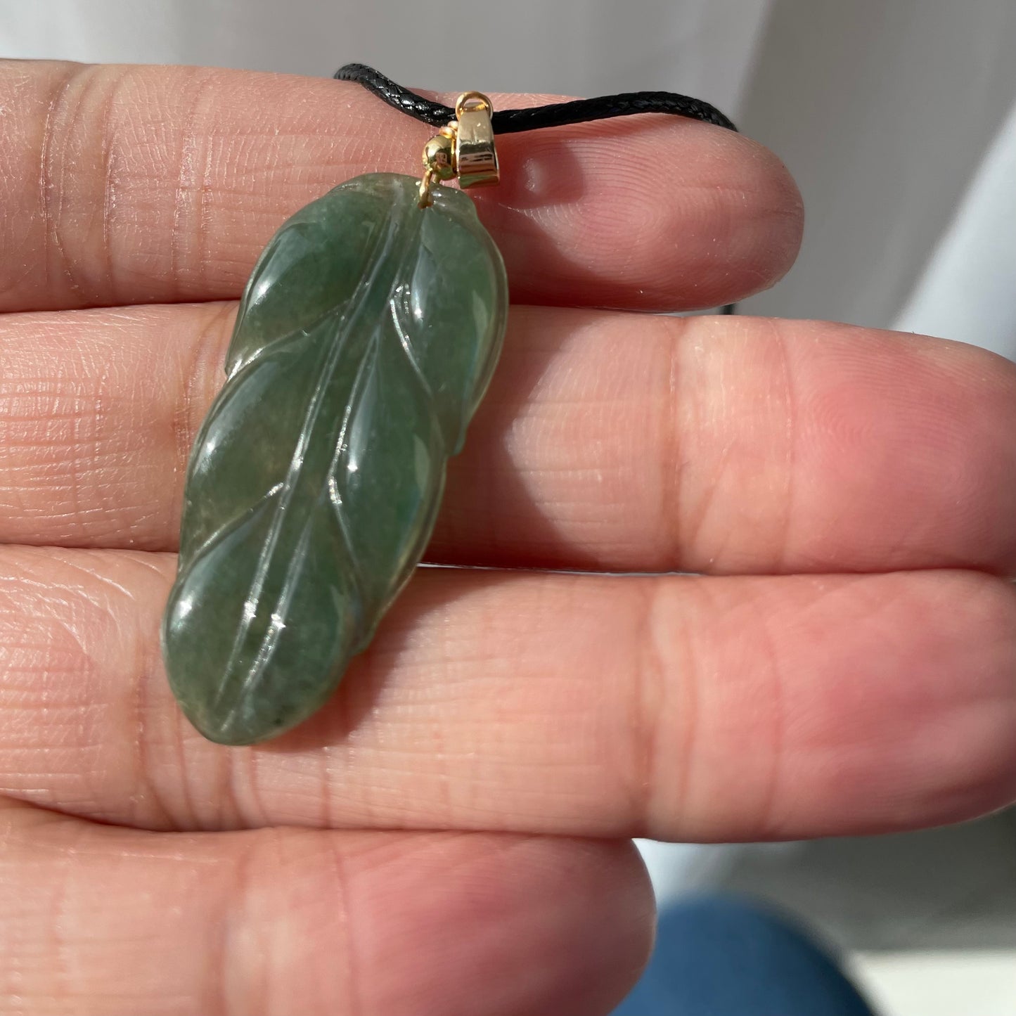 Icy Green Jadeite, 100% Untreated Certified Genuine Type A Burmese Jadeite, Leaf Jadeite Jade Pendant Necklace, Grade A Jadeite, Burma Jadeite