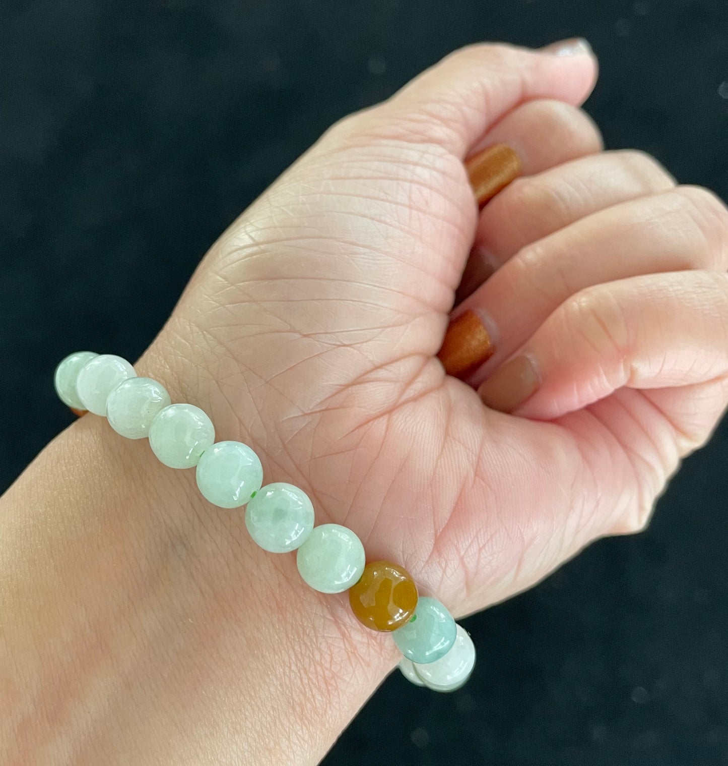 100% Untreated Certified Genuine Type A Burmese Jadeite, Round Jadeite Jade Beads Bracelet, Grade A Jadeite, Burma Jadeite