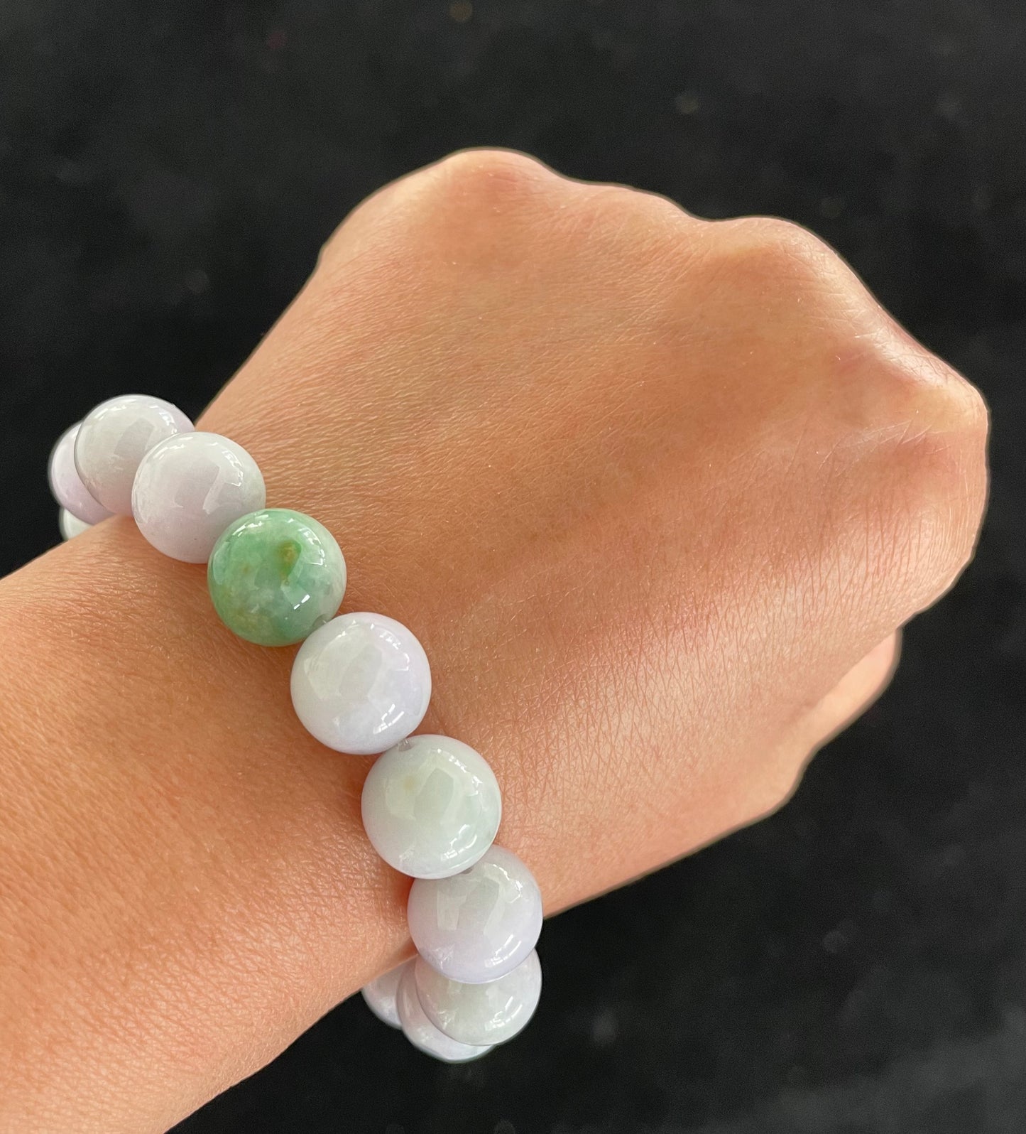 100% Untreated Certified Genuine Type A Burmese Jadeite, Round Jadeite Jade Beads Bracelet, Grade A Jadeite, Burma Jadeite