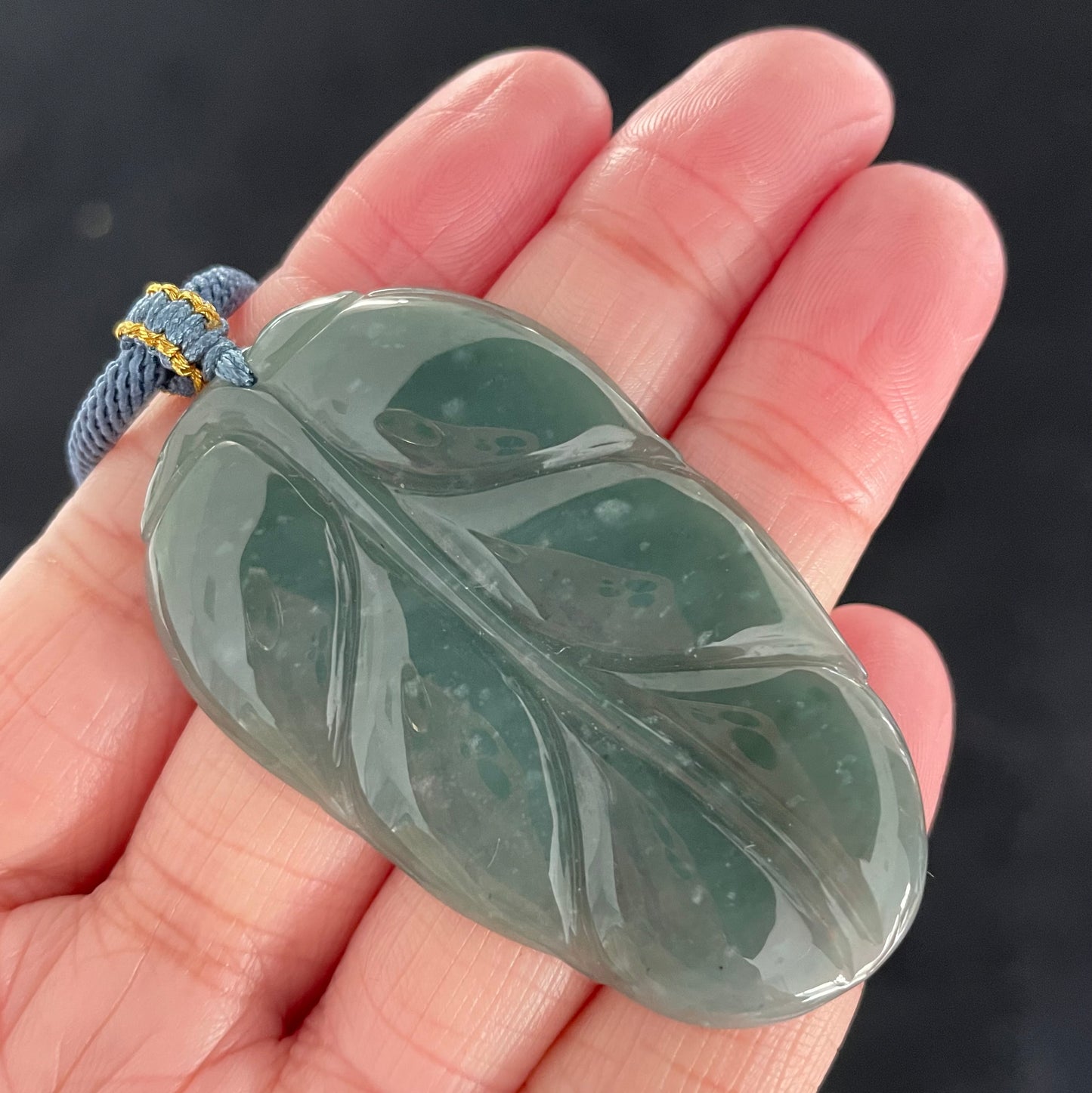 Blue-green Jadeite, 100% Untreated Certified Genuine Type A Guatemala Jadeite, Leaf Jadeite Jade Pendant Necklace, Grade A Jadeite, Guatemala Jadeite