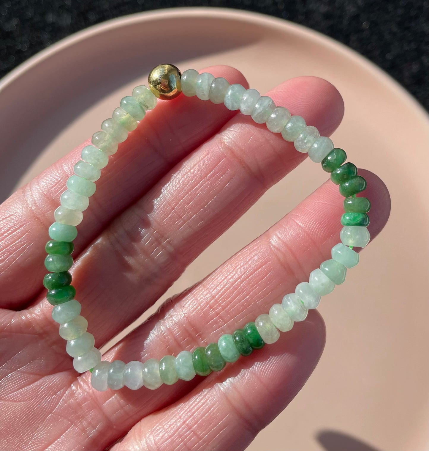 Icy Jadeite, 100% Untreated Certified Genuine Type A Burmese Jadeite, Abacus Jadeite Jade Beads Bracelet, Grade A Jadeite, Burma Jadeite