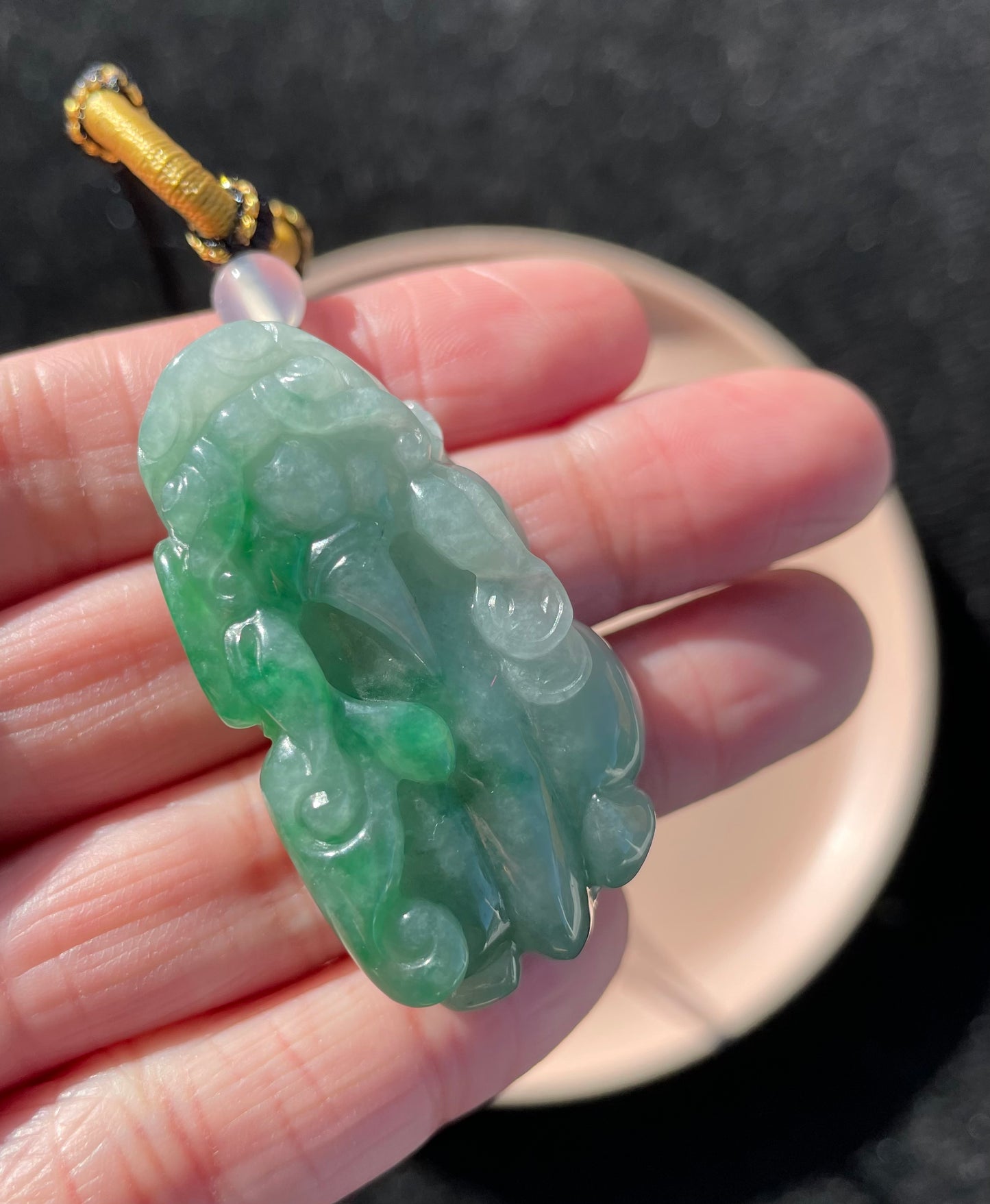 Icy Green Jadeite, 100% Untreated Certified Genuine Type A Burmese Jadeite, Pixiu Jadeite Jade Pendant Necklace, Grade A Jadeite, Burma Jadeite