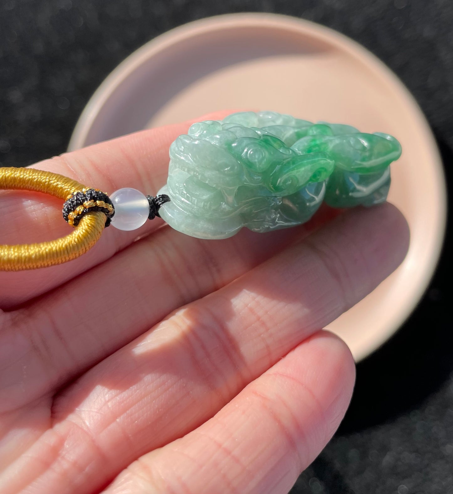 Icy Green Jadeite, 100% Untreated Certified Genuine Type A Burmese Jadeite, Pixiu Jadeite Jade Pendant Necklace, Grade A Jadeite, Burma Jadeite