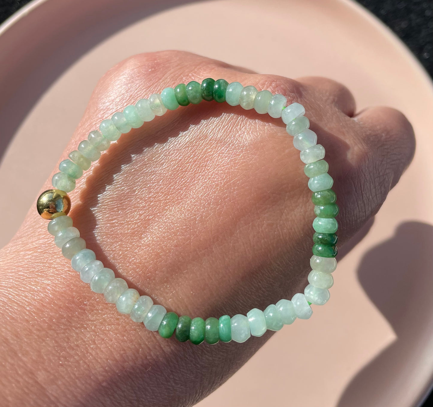 Icy Jadeite, 100% Untreated Certified Genuine Type A Burmese Jadeite, Abacus Jadeite Jade Beads Bracelet, Grade A Jadeite, Burma Jadeite