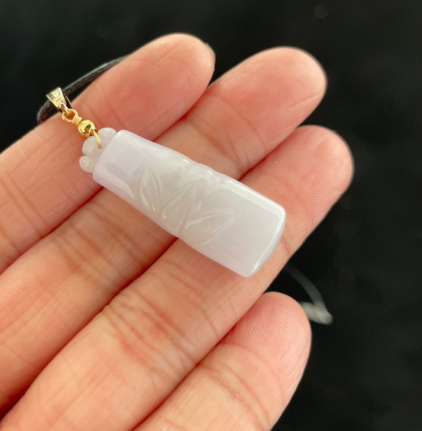 Light Lavender Jadeite, 100% Untreated Certified Genuine Type A Burmese Jadeite, Bamboo Jadeite Jade Pendant Necklace, Grade A Jadeite, Burma Jadeite