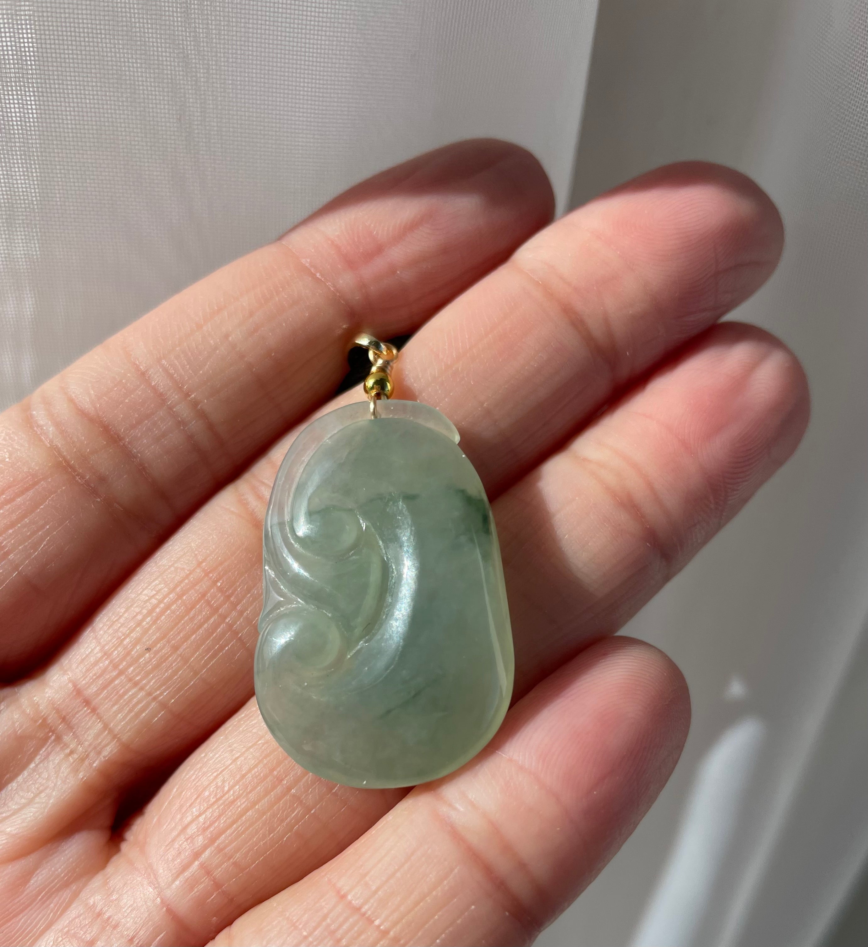 Authentic Burma newest icy type A jadeite jade pendant