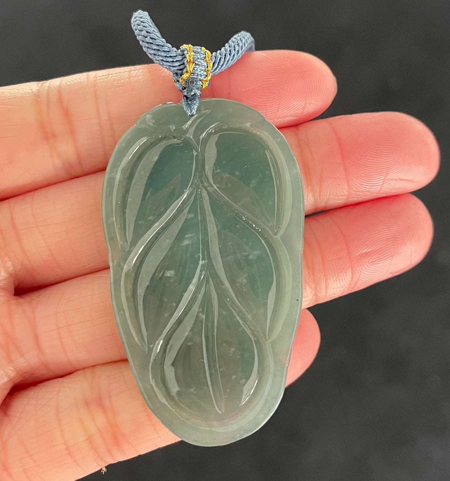 Blue-green Jadeite, 100% Untreated Certified Genuine Type A Guatemala Jadeite, Leaf Jadeite Jade Pendant Necklace, Grade A Jadeite, Guatemala Jadeite