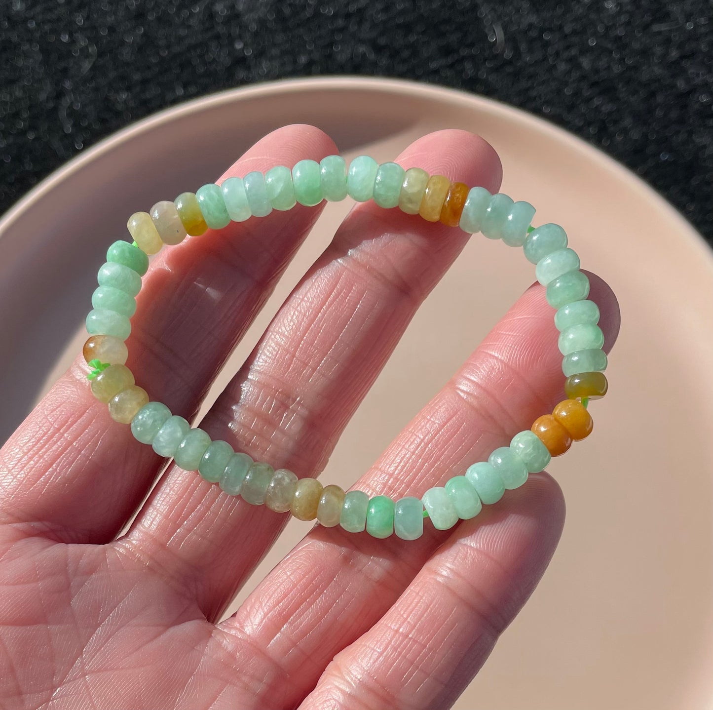 Icy Jadeite, 100% Untreated Certified Genuine Type A Burmese Jadeite, Abacus Jadeite Jade Beads Bracelet, Grade A Jadeite, Burma Jadeite