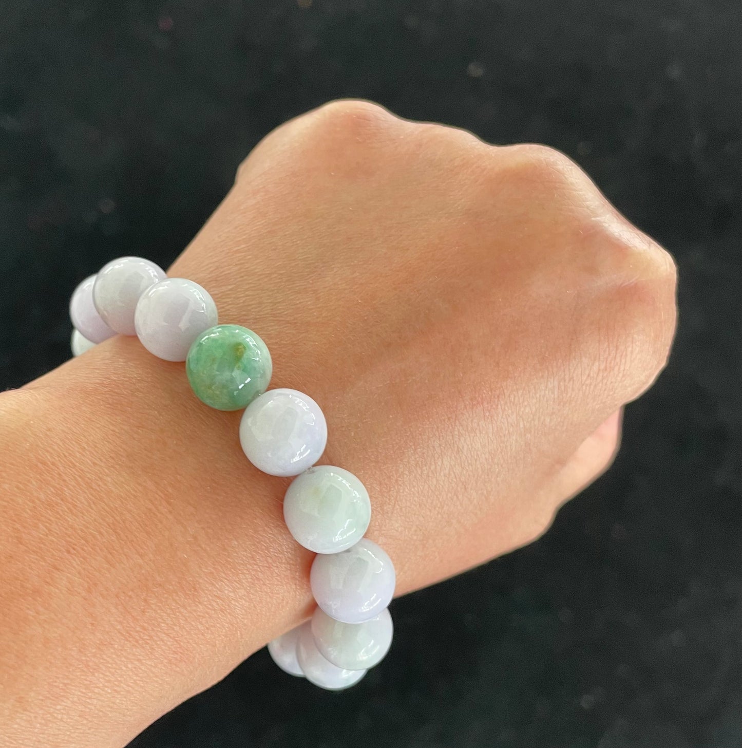 100% Untreated Certified Genuine Type A Burmese Jadeite, Round Jadeite Jade Beads Bracelet, Grade A Jadeite, Burma Jadeite