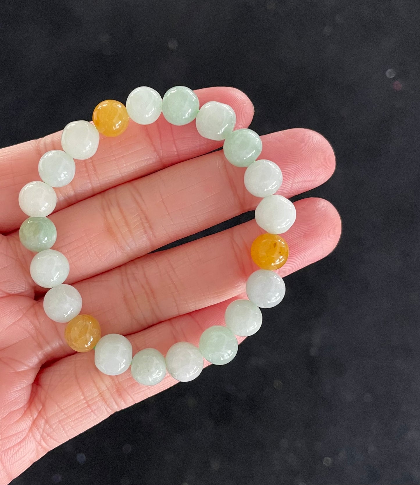 100% Untreated Certified Genuine Type A Burmese Jadeite, Round Jadeite Jade Beads Bracelet, Grade A Jadeite, Burma Jadeite