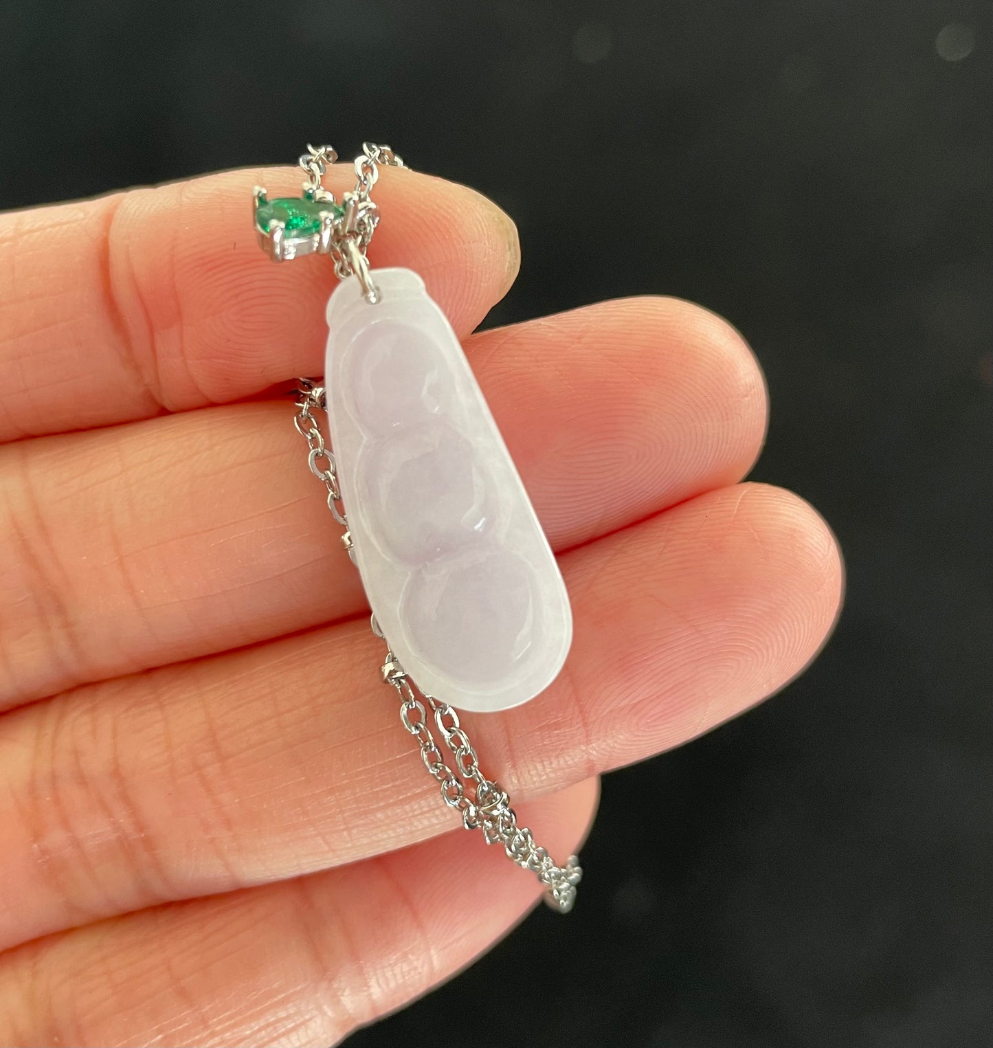 Light Purple Jadeite, 100% Untreated Certified Genuine Type A Burmese Jadeite, Lucky Bean Jadeite Jade Pendant Necklace, Grade A Jadeite, Burma Jadeite