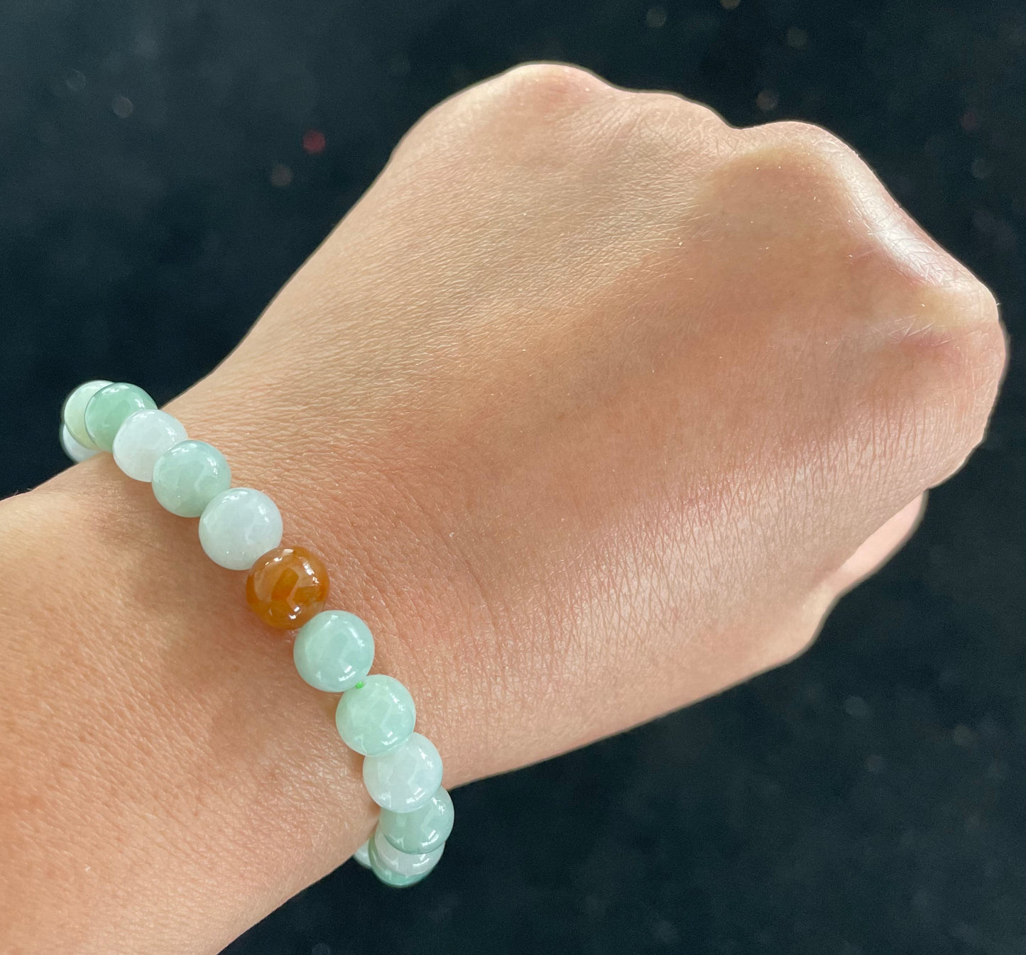 100% Untreated Certified Genuine Type A Burmese Jadeite, Round Jadeite Jade Beads Bracelet, Grade A Jadeite, Burma Jadeite