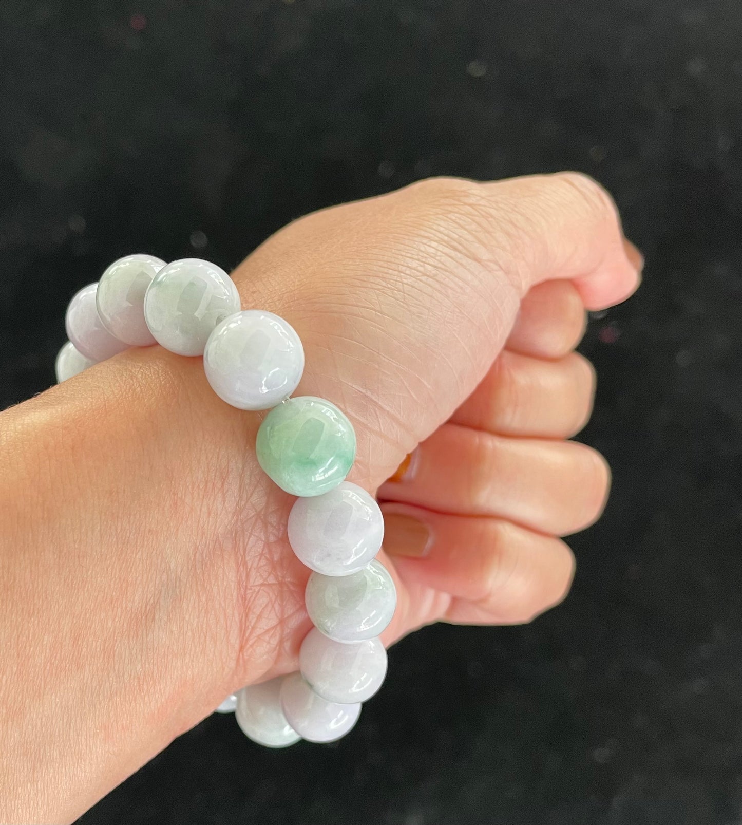 100% Untreated Certified Genuine Type A Burmese Jadeite, Round Jadeite Jade Beads Bracelet, Grade A Jadeite, Burma Jadeite