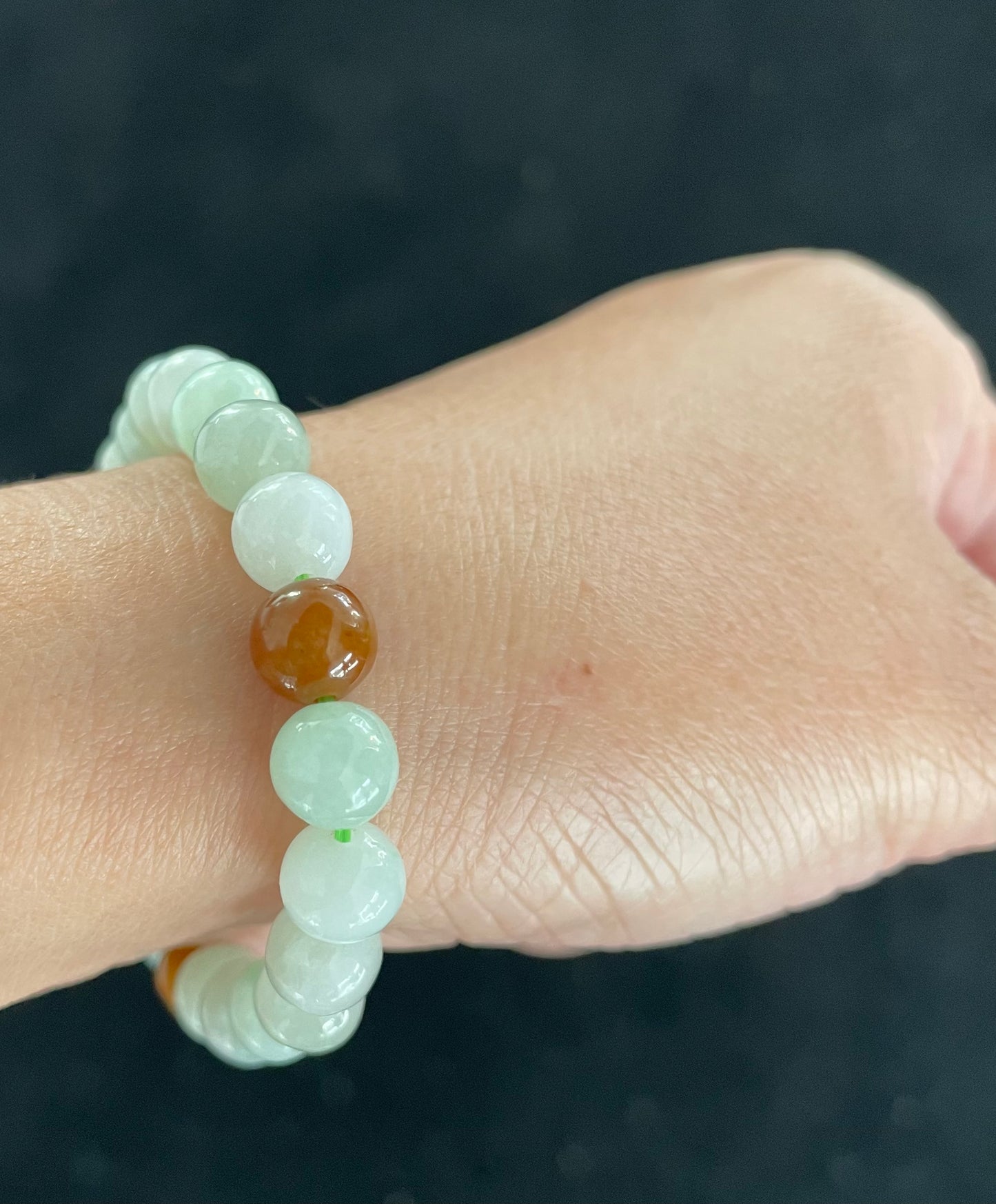 100% Untreated Certified Genuine Type A Burmese Jadeite, Round Jadeite Jade Beads Bracelet, Grade A Jadeite, Burma Jadeite