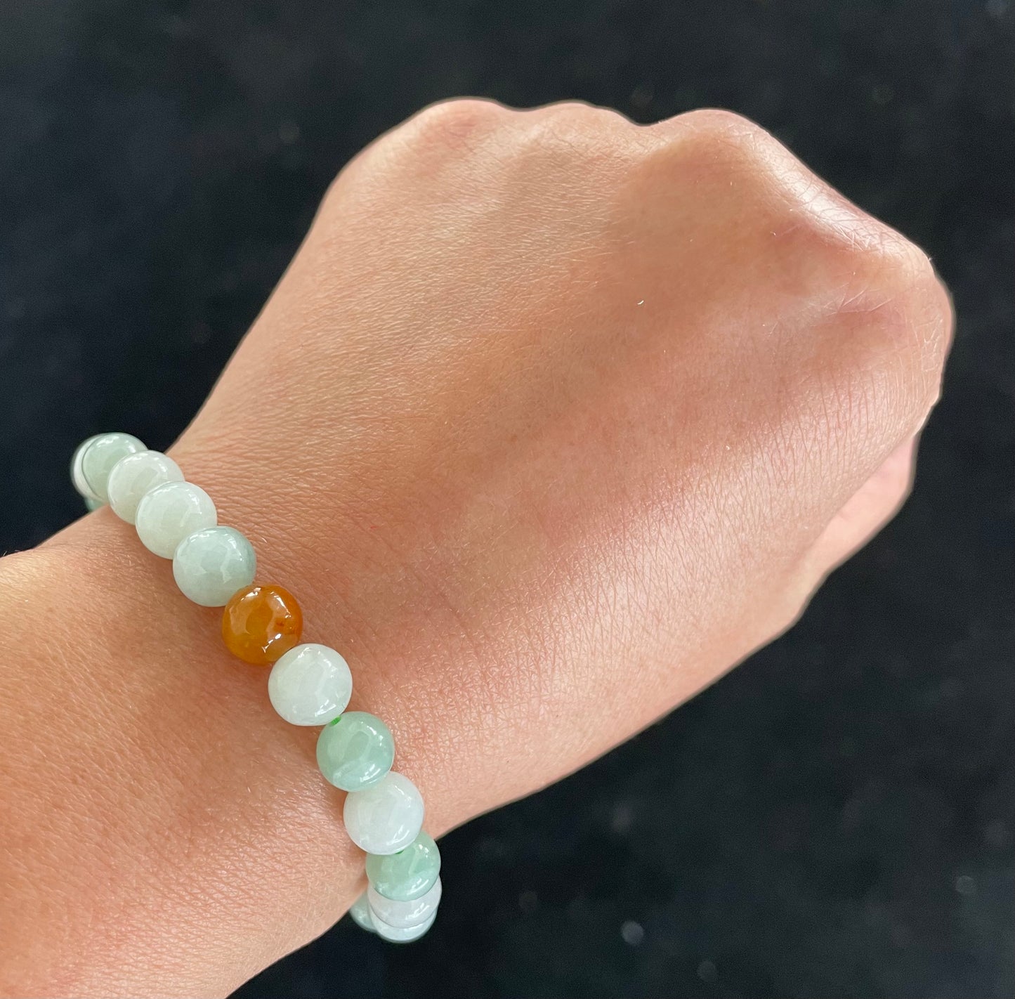 100% Untreated Certified Genuine Type A Burmese Jadeite, Round Jadeite Jade Beads Bracelet, Grade A Jadeite, Burma Jadeite