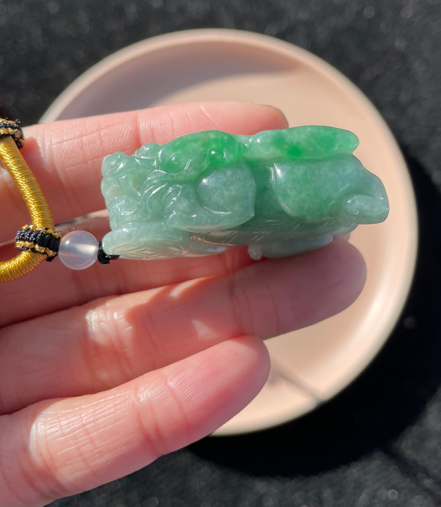 Icy Green Jadeite, 100% Untreated Certified Genuine Type A Burmese Jadeite, Pixiu Jadeite Jade Pendant Necklace, Grade A Jadeite, Burma Jadeite