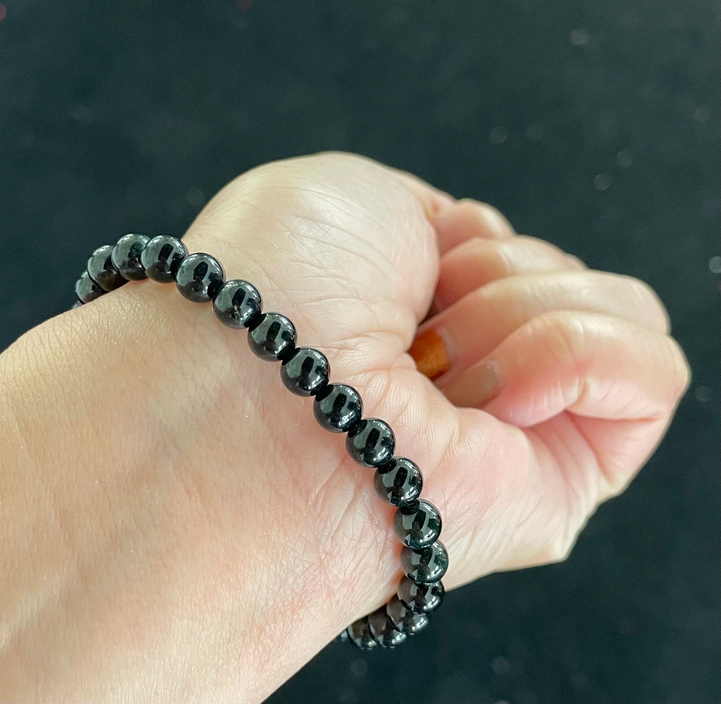 Black Jadeite, 100% Untreated Certified Genuine Type A Burmese Jadeite, Round Jadeite Jade Beads Bracelet, Grade A Jadeite, Burma Jadeite