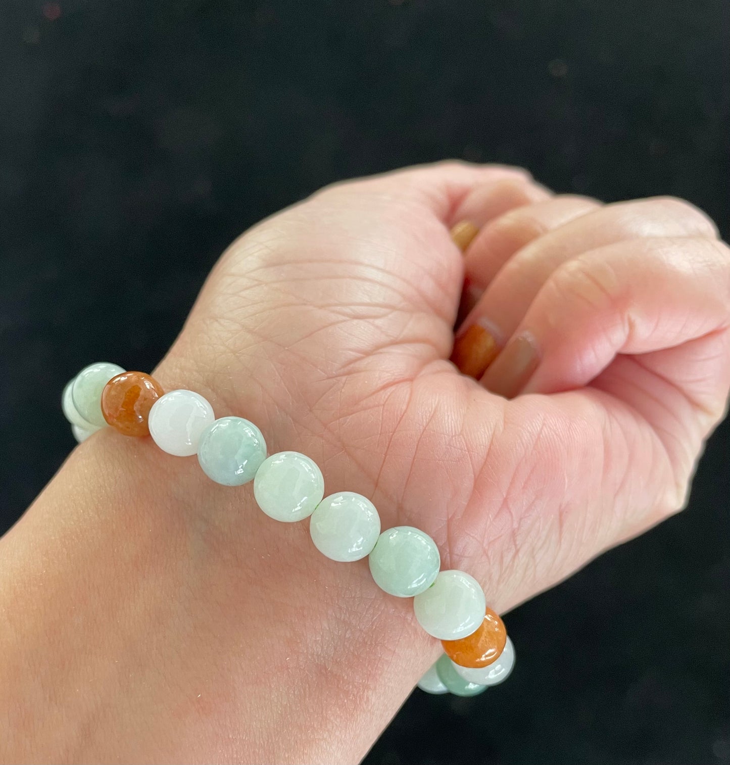 100% Untreated Certified Genuine Type A Burmese Jadeite, Round Jadeite Jade Beads Bracelet, Grade A Jadeite, Burma Jadeite