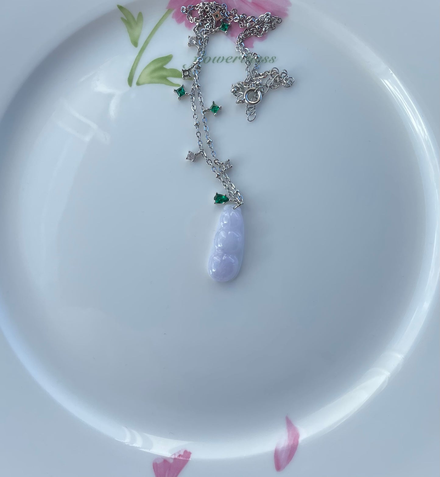 Light Purple Jadeite, 100% Untreated Certified Genuine Type A Burmese Jadeite, Lucky Bean Jadeite Jade Pendant Necklace, Grade A Jadeite, Burma Jadeite