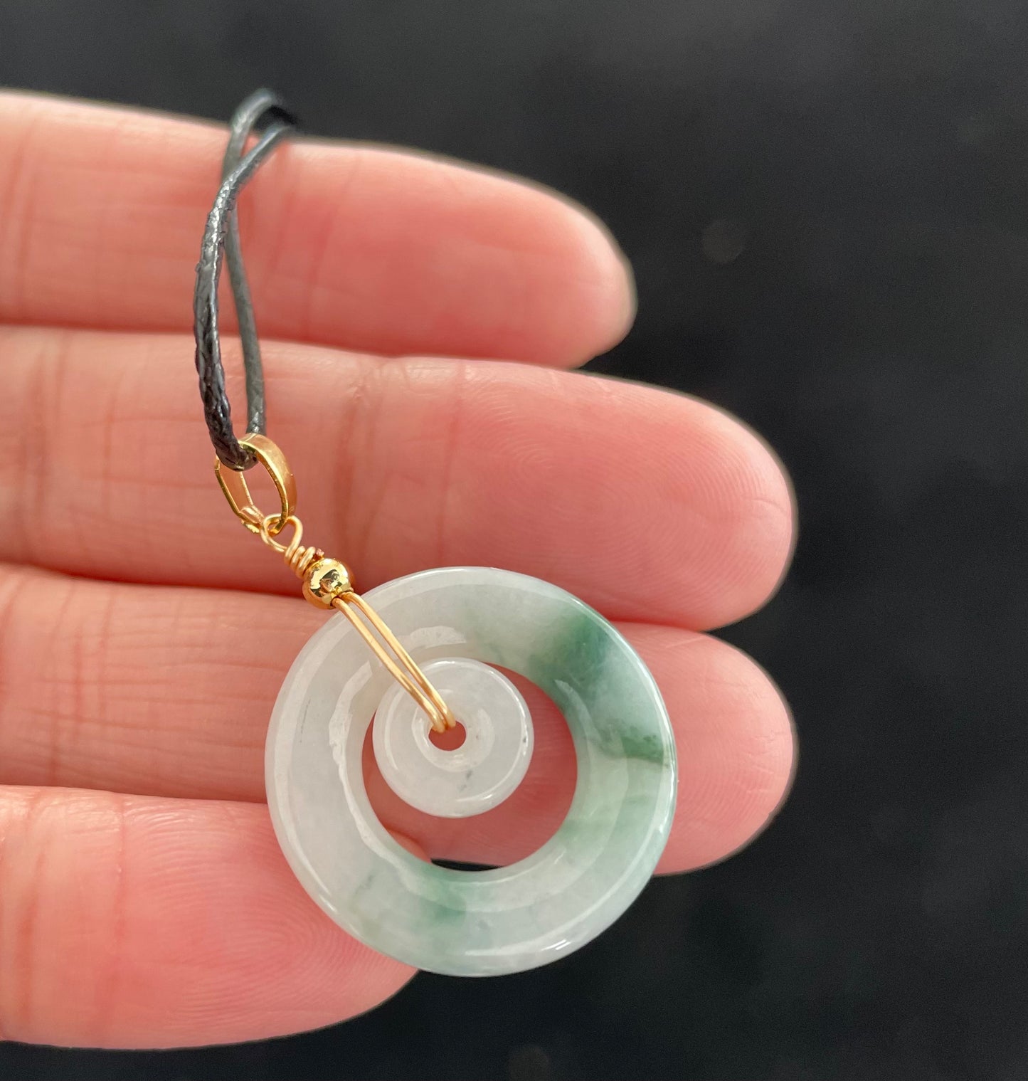 Jadeite Floating Green, 100% Untreated Certified Genuine Type A Burmese Jadeite, Child and Mother Ring Pendant Necklace Jadeite, Grade A Jadeite, Burma Jadeite