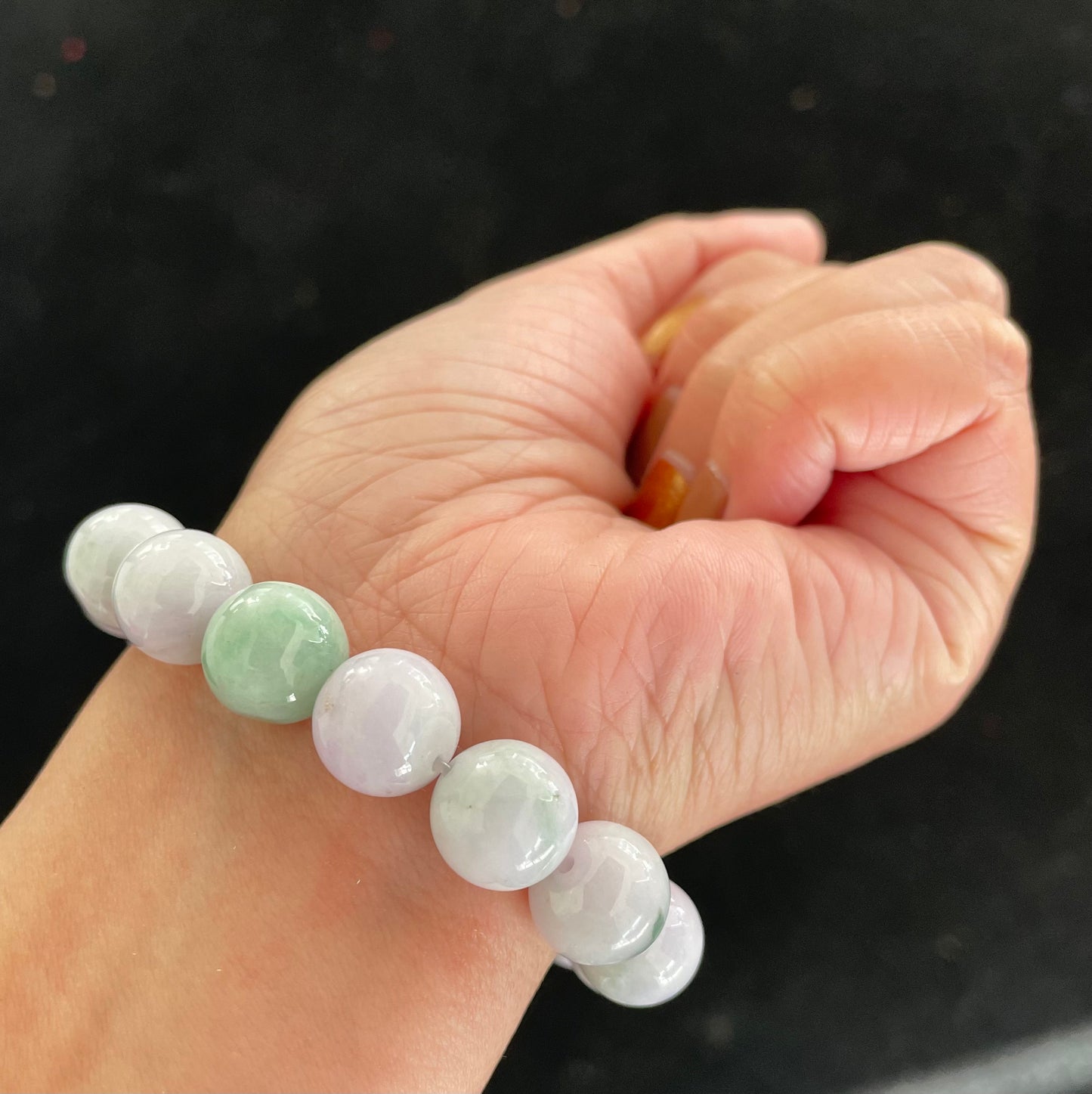 100% Untreated Certified Genuine Type A Burmese Jadeite, Round Jadeite Jade Beads Bracelet, Grade A Jadeite, Burma Jadeite