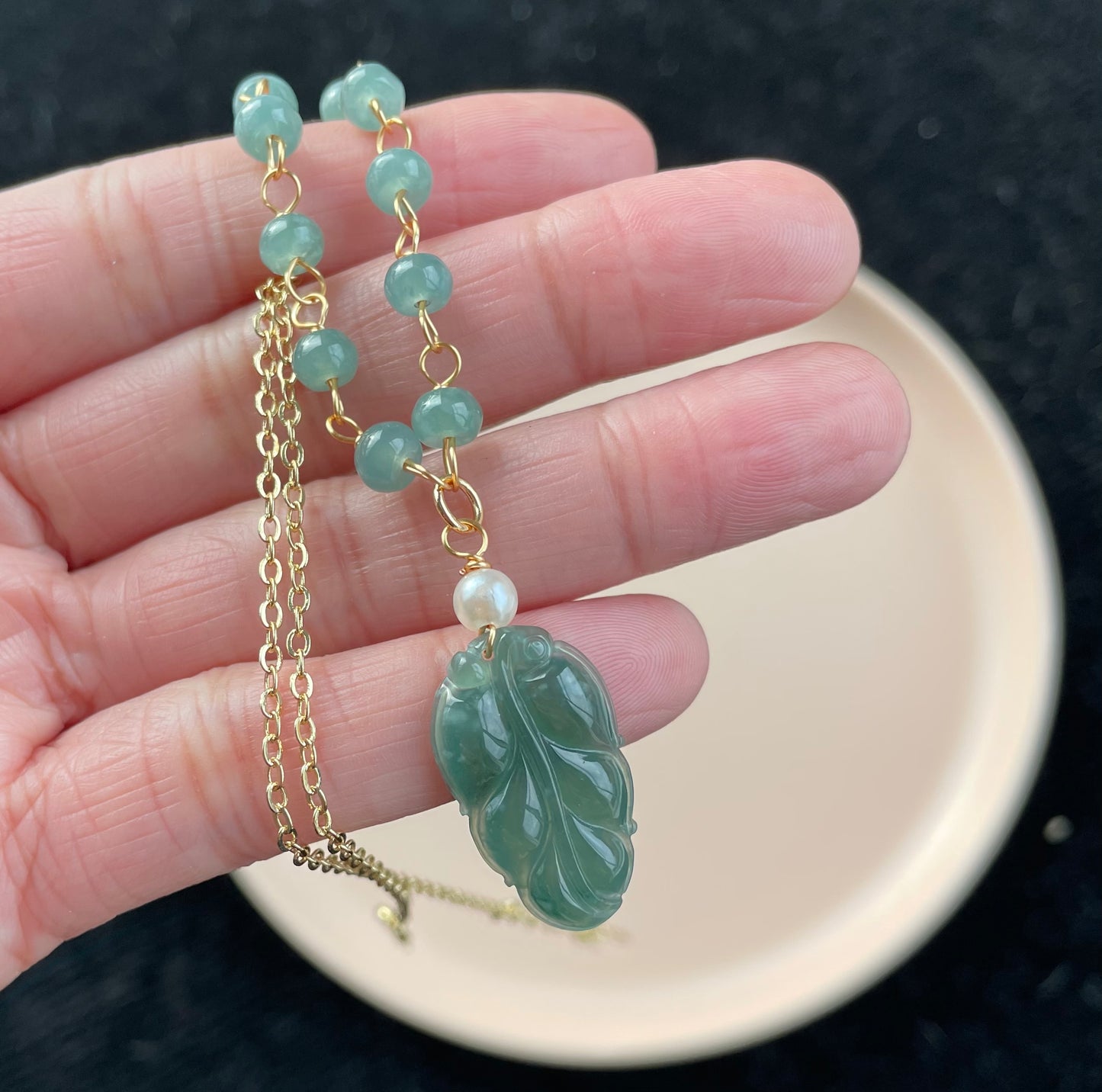 Icy Green Jadeite, 100% Untreated Certified Genuine Type A Guatemala Jadeite, Leaf Jadeite Jade Pendant Necklace, Grade A Jadeite, Guatemala Jadeite