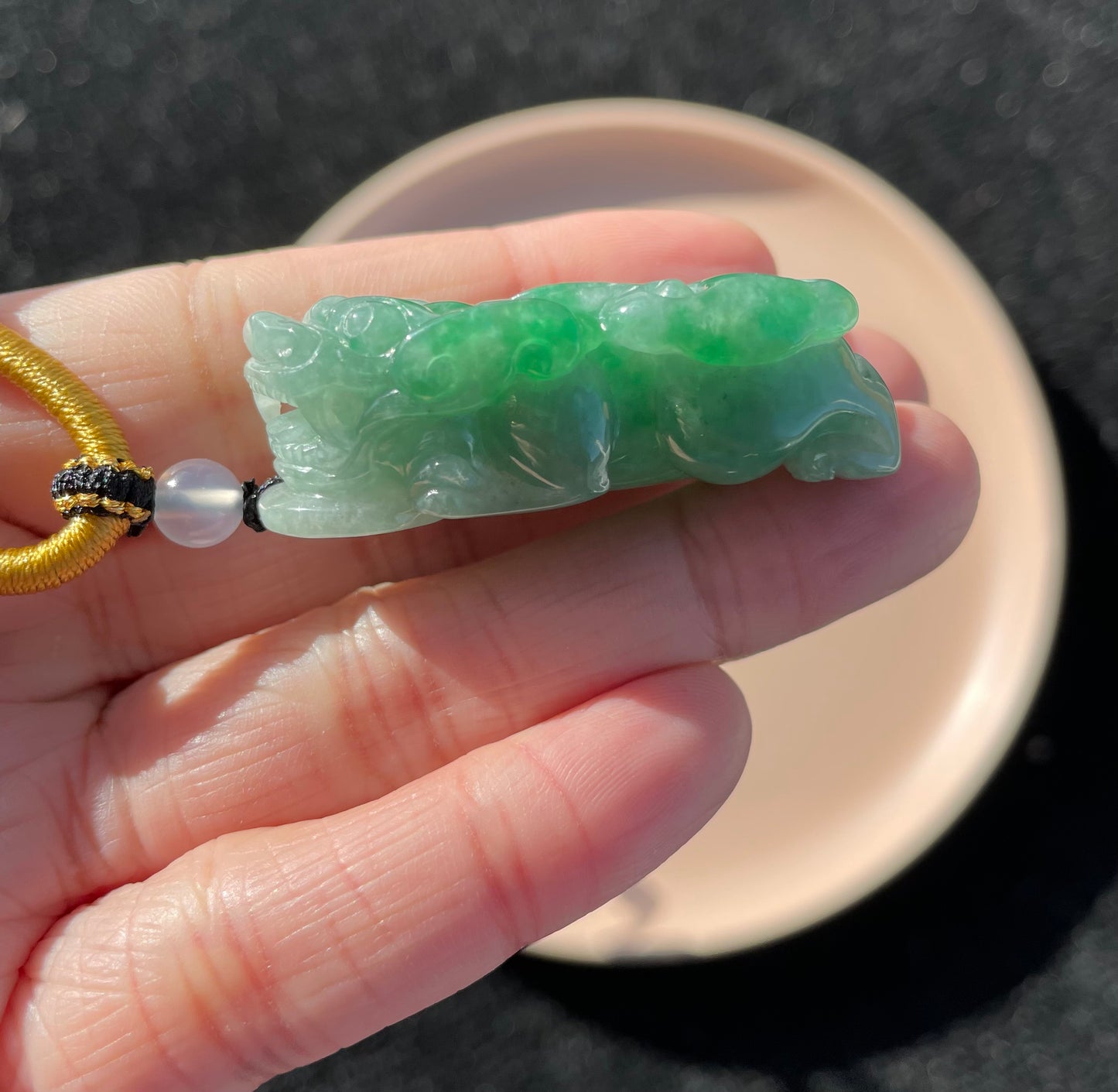 Icy Green Jadeite, 100% Untreated Certified Genuine Type A Burmese Jadeite, Pixiu Jadeite Jade Pendant Necklace, Grade A Jadeite, Burma Jadeite