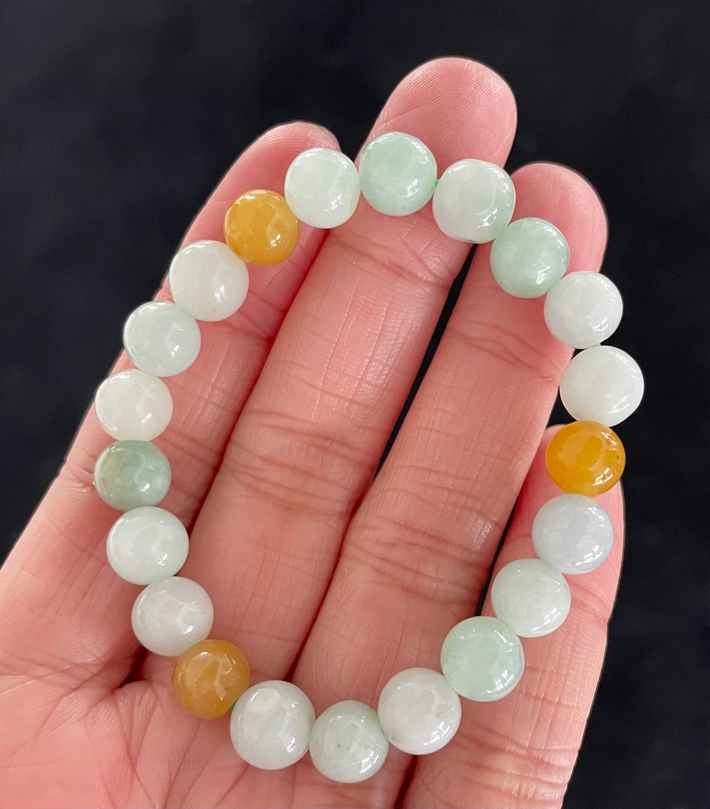 100% Untreated Certified Genuine Type A Burmese Jadeite, Round Jadeite Jade Beads Bracelet, Grade A Jadeite, Burma Jadeite